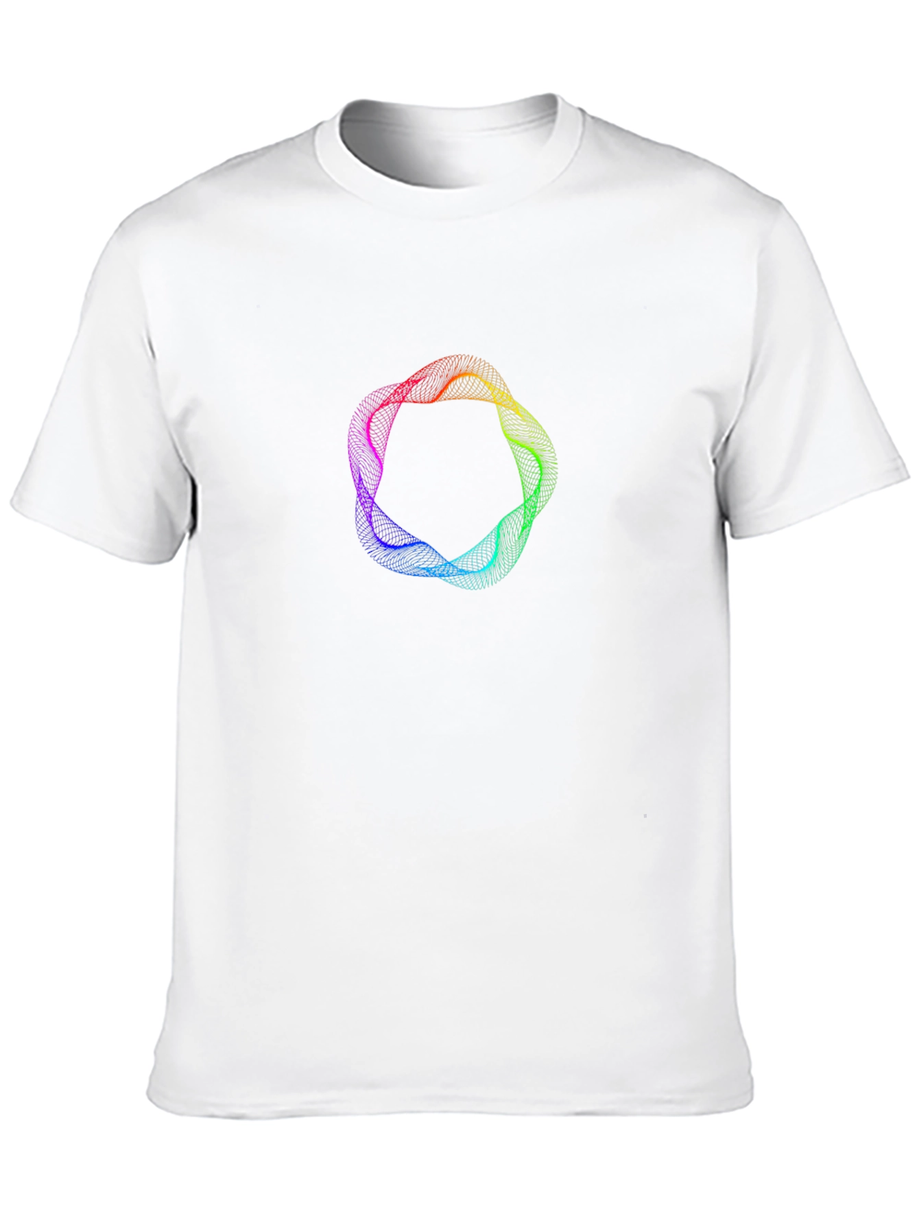 Black Abstract Rainbow Circle Graphic Black T-Shirt view 10