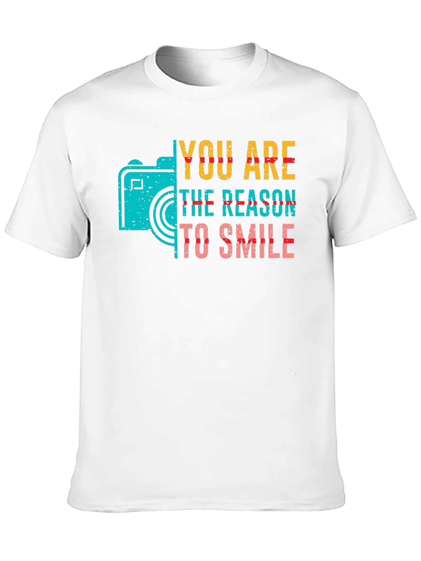 Black You Are The Reason To Smile Camera Graphic Tee view 10