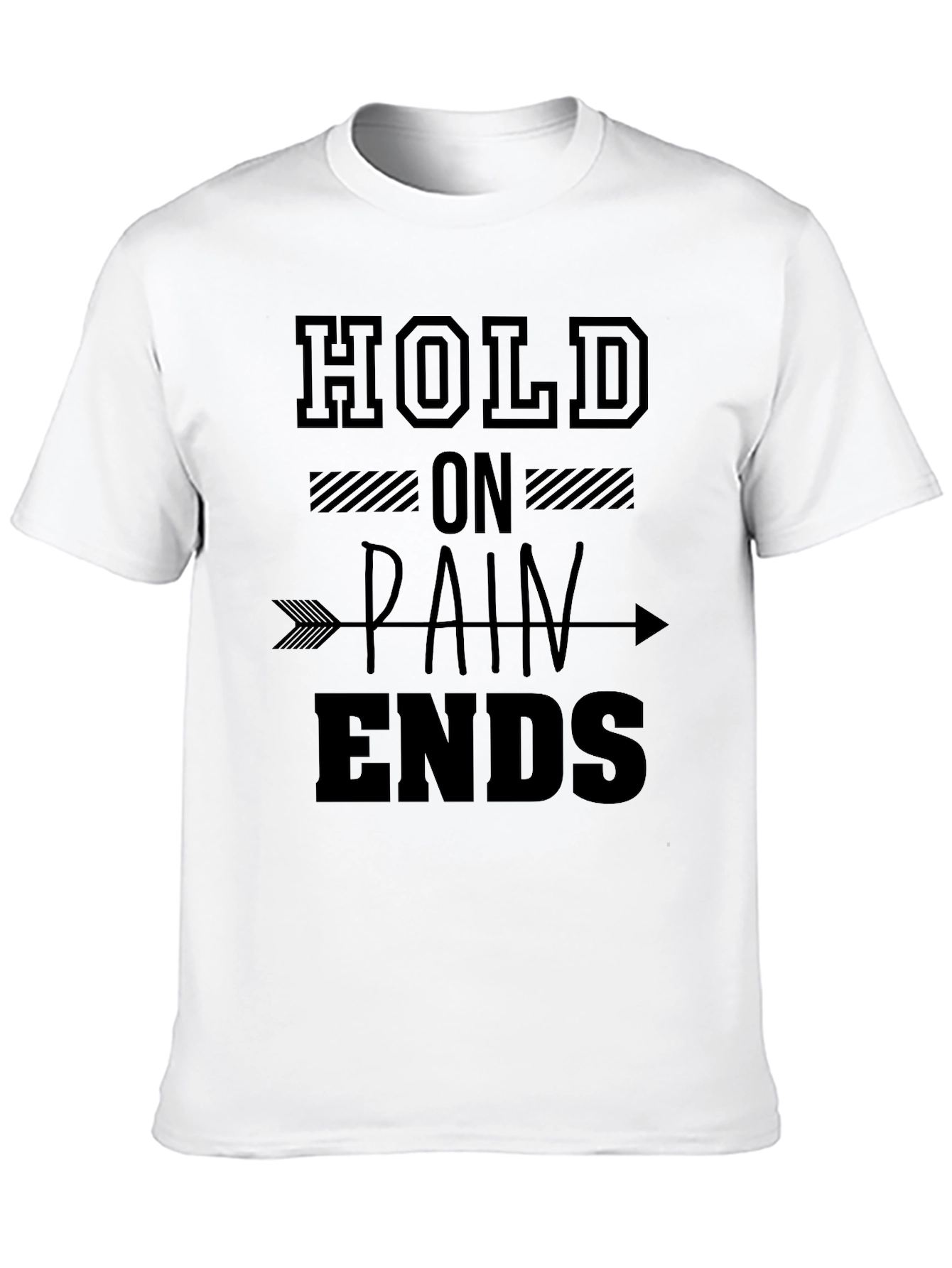 Black Hold On Pain Ends Graphic T-Shirt view 10
