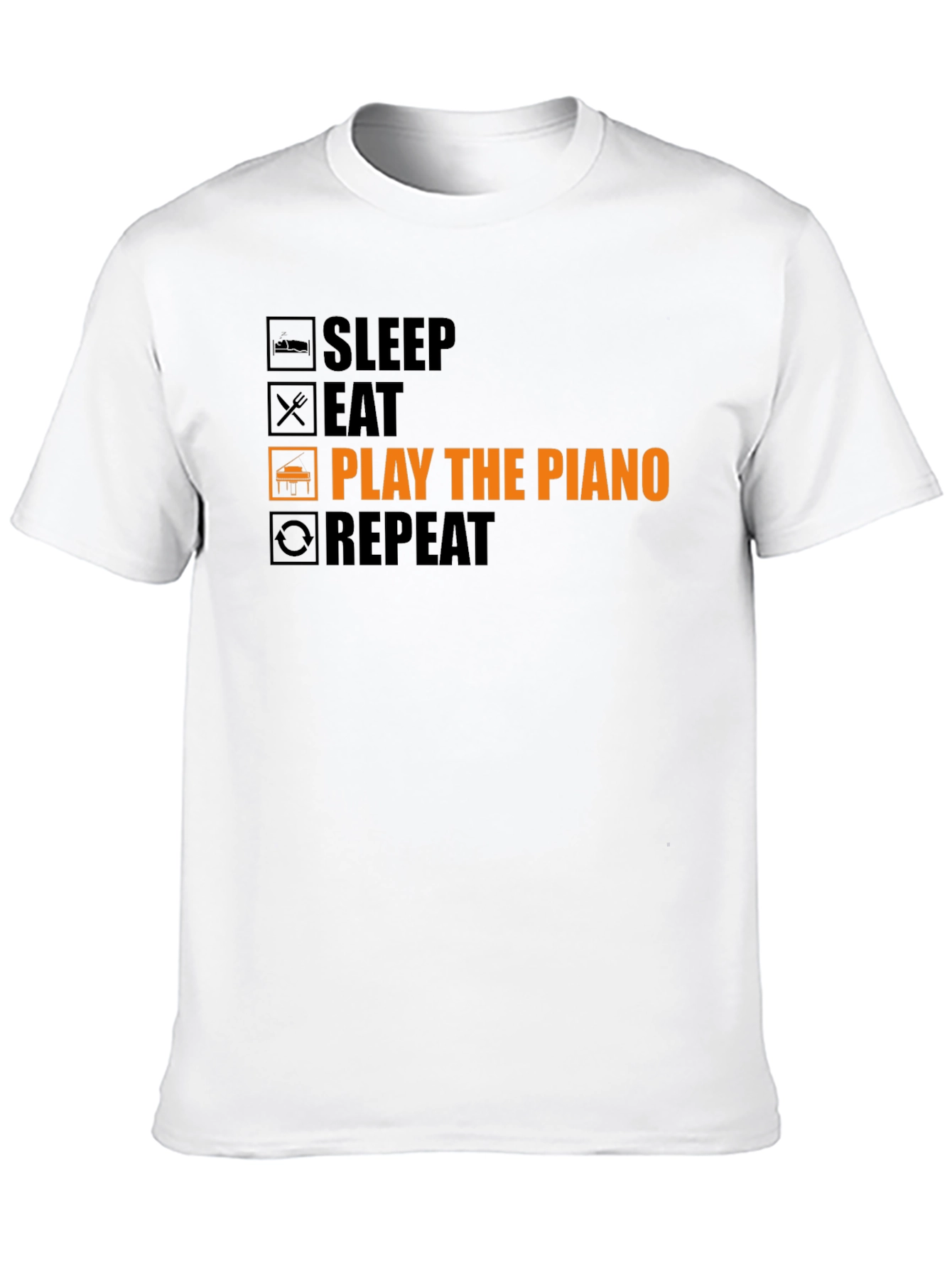 Black Piano Player T-Shirt: Sleep, Eat, Play, Repeat! view 10