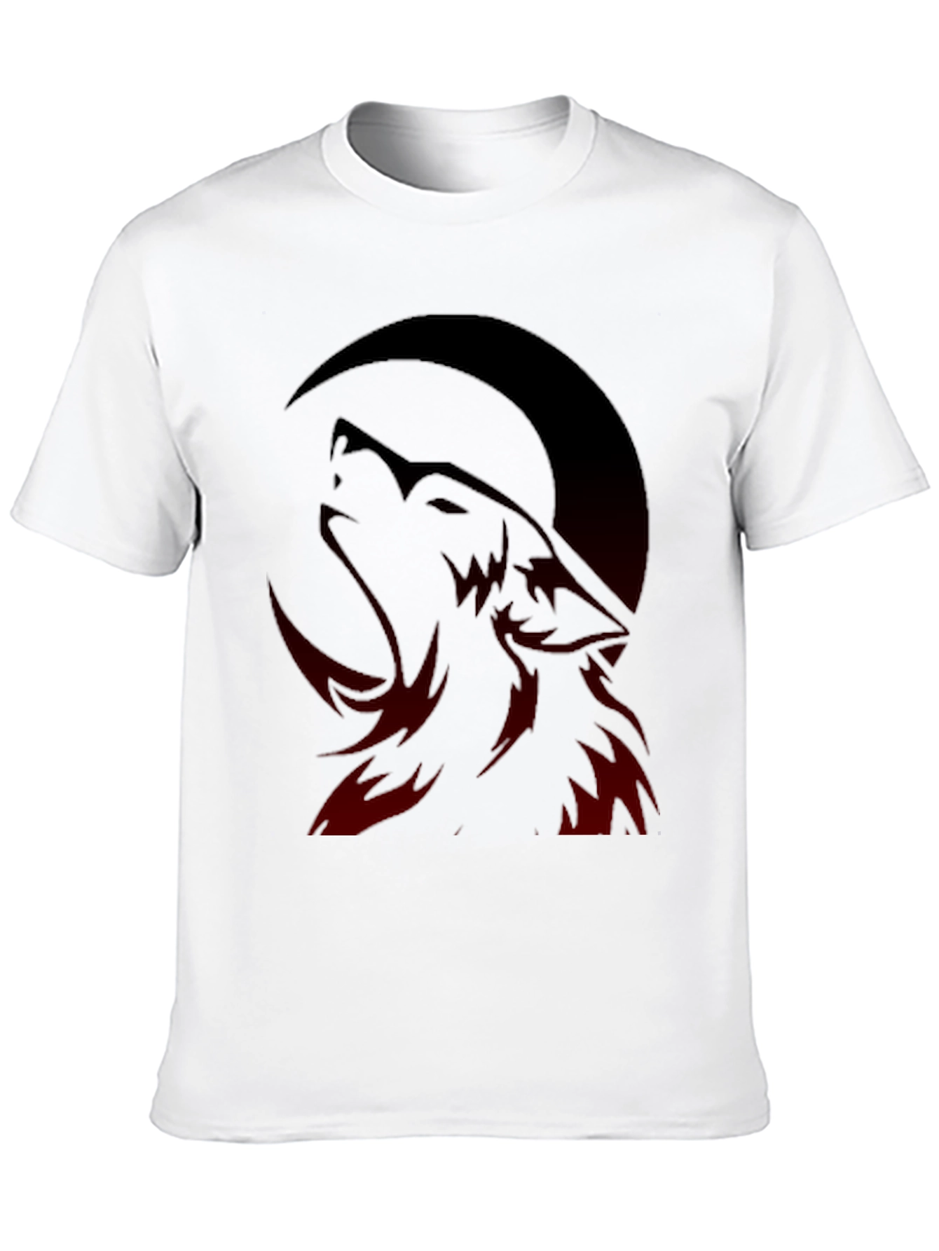 Black Wolf Moon Graphic Print Men's T-Shirt view 10