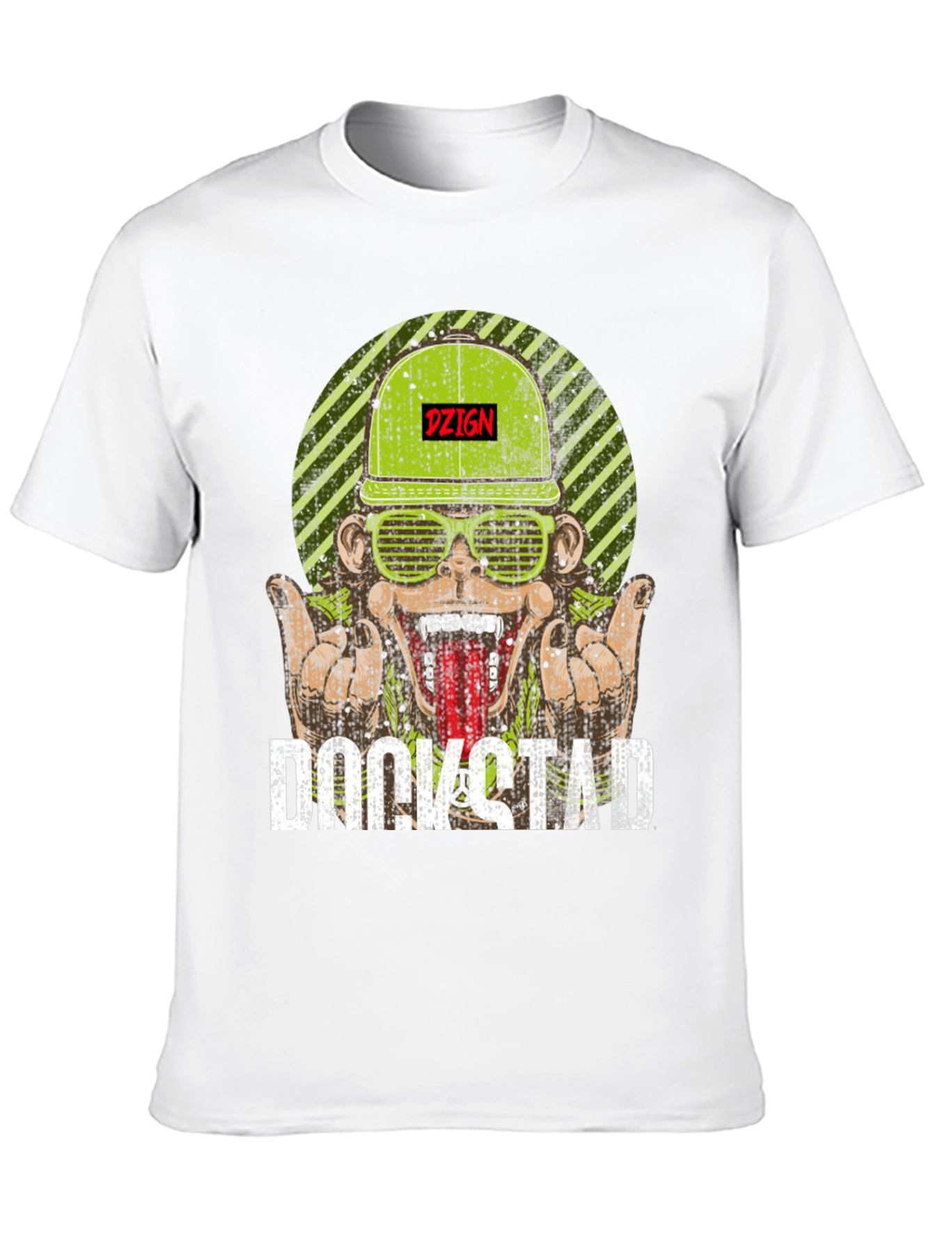 Black DZIGN Rockstad Monkey Graphic T-Shirt view 10