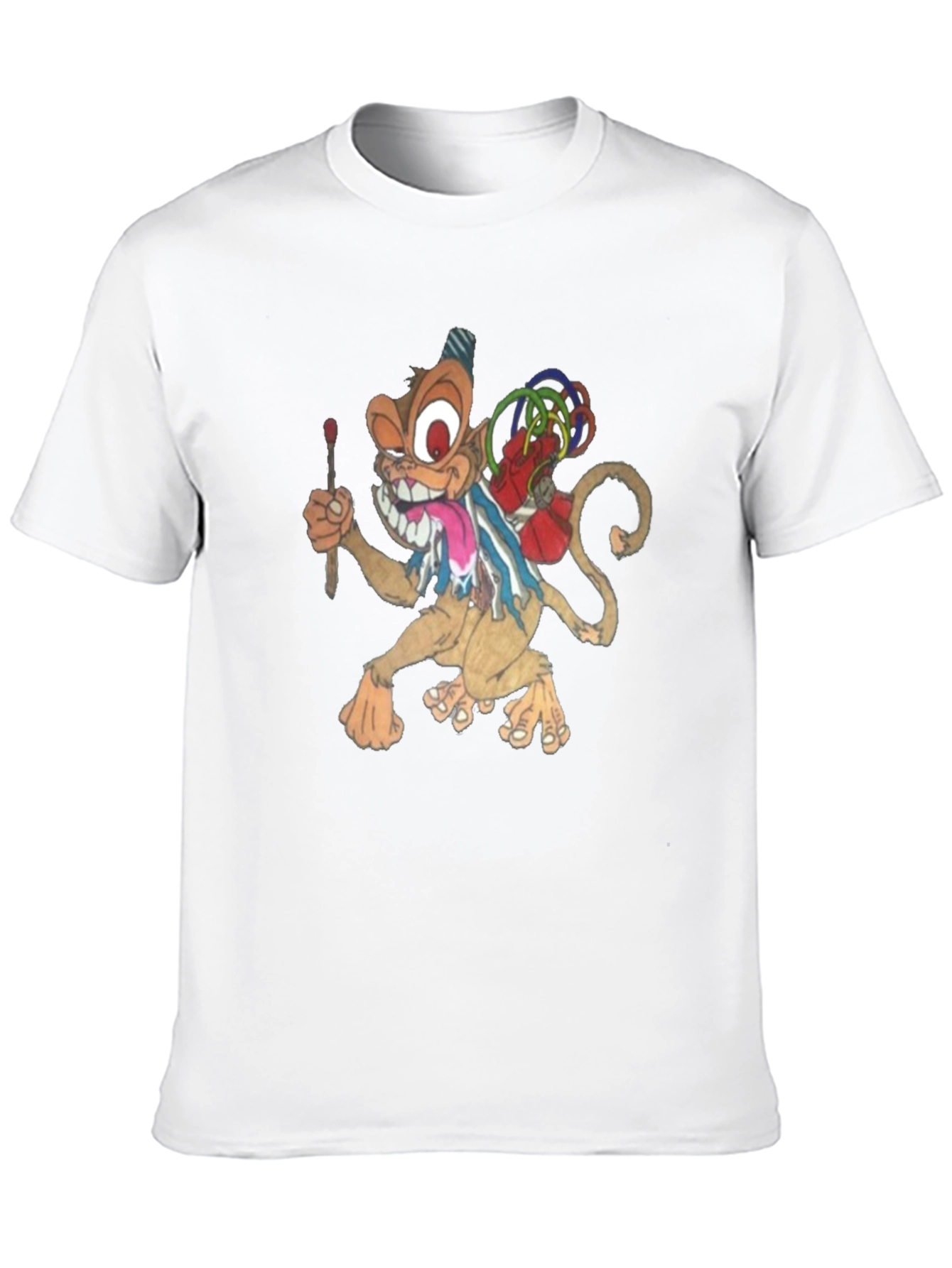 Black Cartoon Monkey Graphic Print T-Shirt view 10