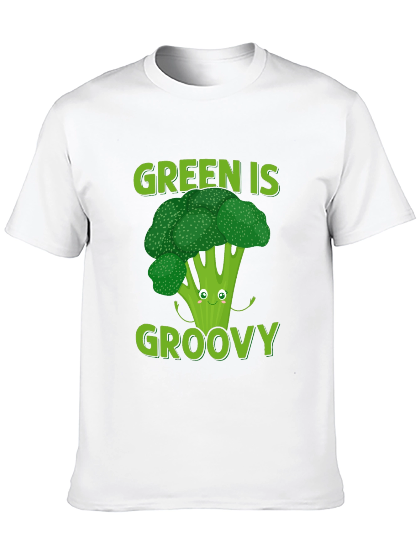 Black Green is Groovy Broccoli T-Shirt view 10