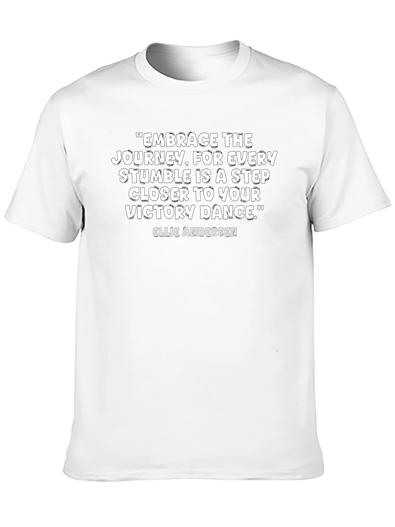 Black Motivational Quote T-Shirt - Embrace the Journey view 10