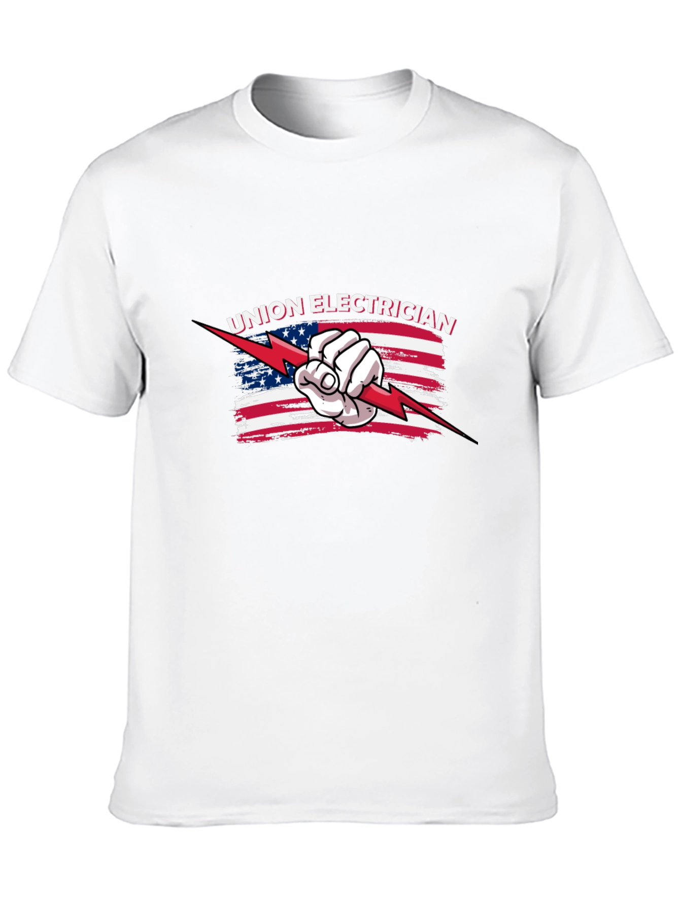 Black Union Electrician USA Flag Graphic T-Shirt view 10