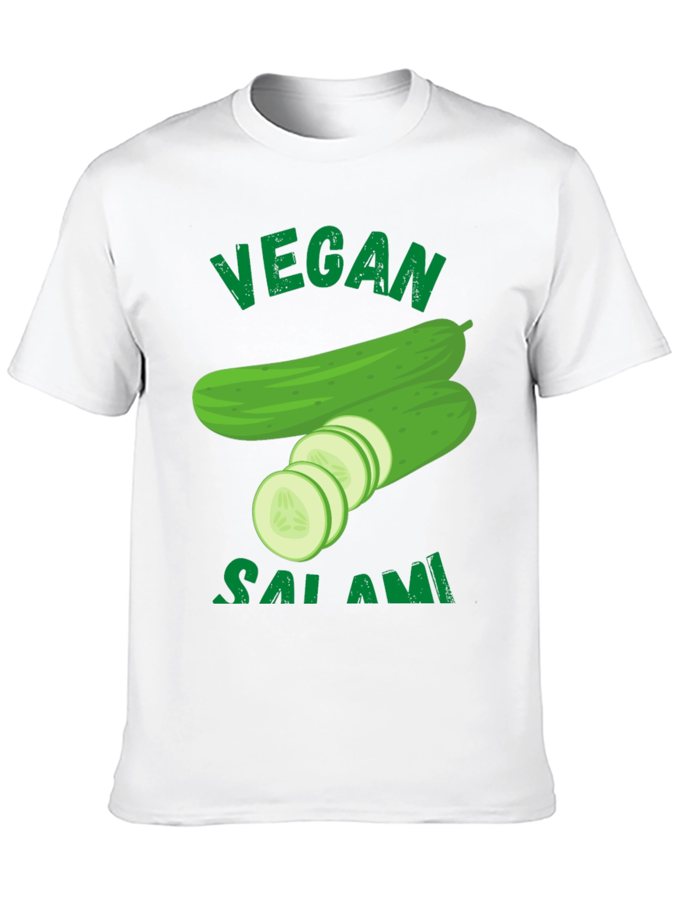 Black Vegan Salami Cucumber Graphic T-Shirt view 10
