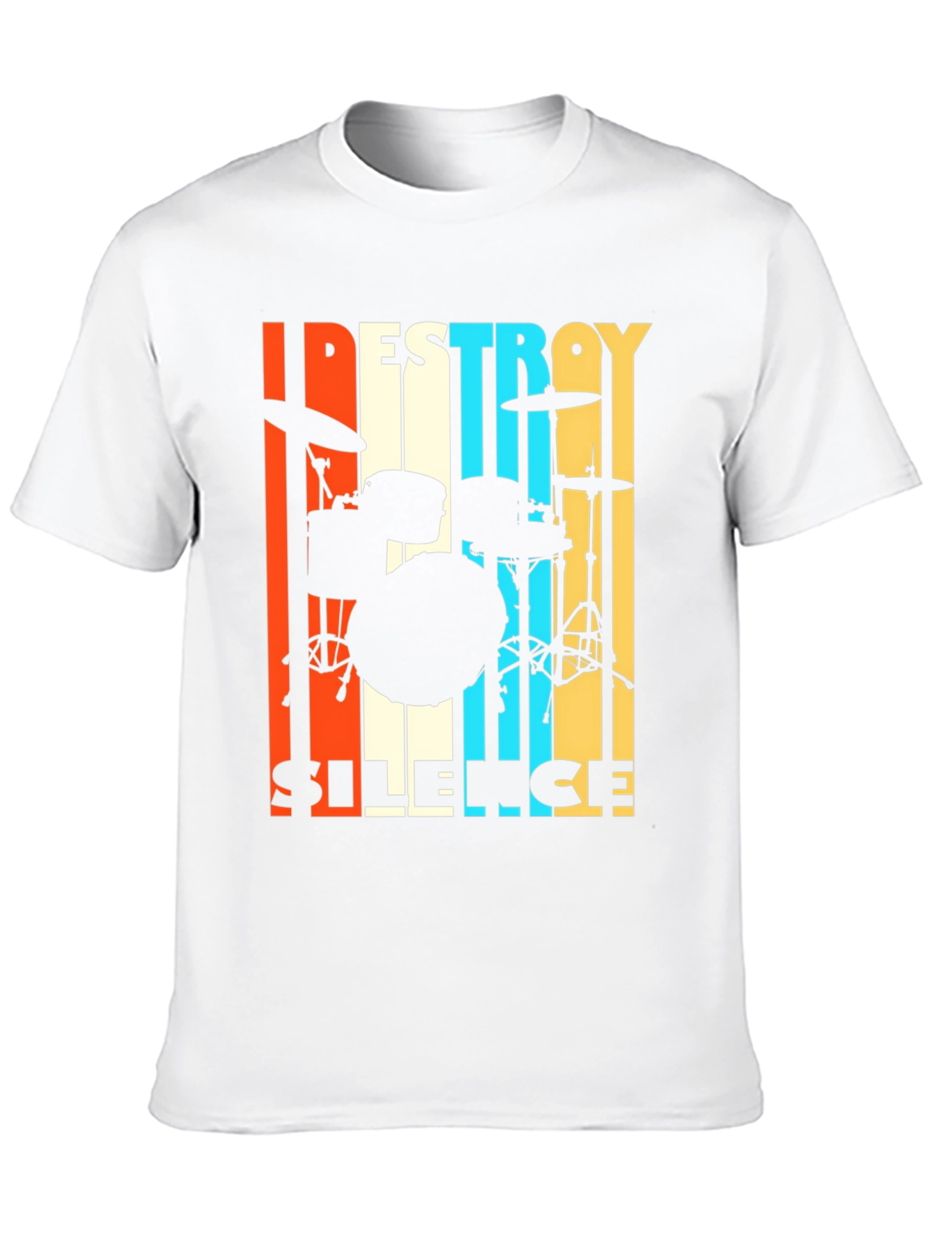 Black Destroy Silence Drummer T-Shirt view 10