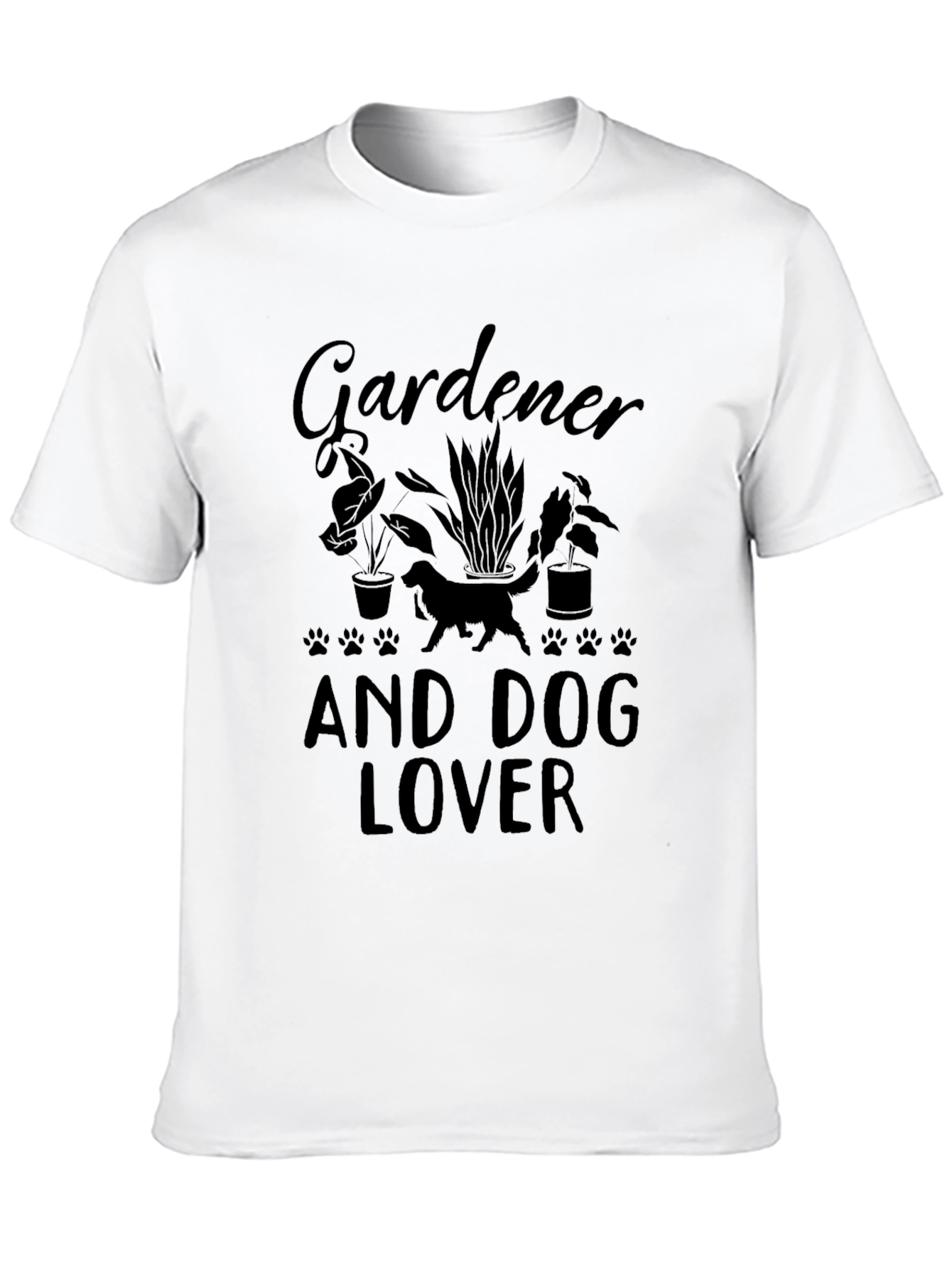 Black Gardener and Dog Lover Black Graphic T-Shirt view 10