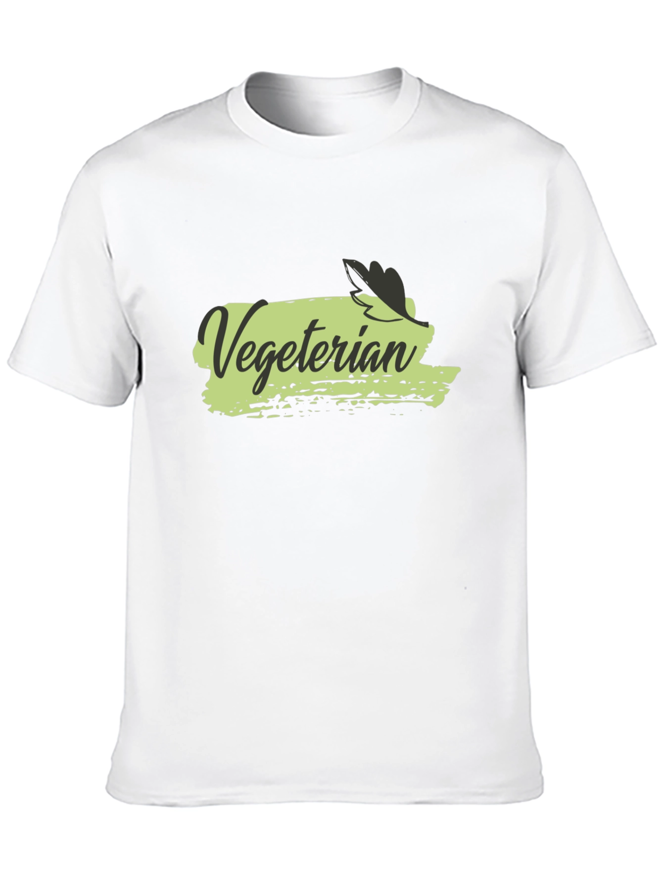 Black Vegetarian T-Shirt Black Cotton Crew Neck Casual Wear view 10