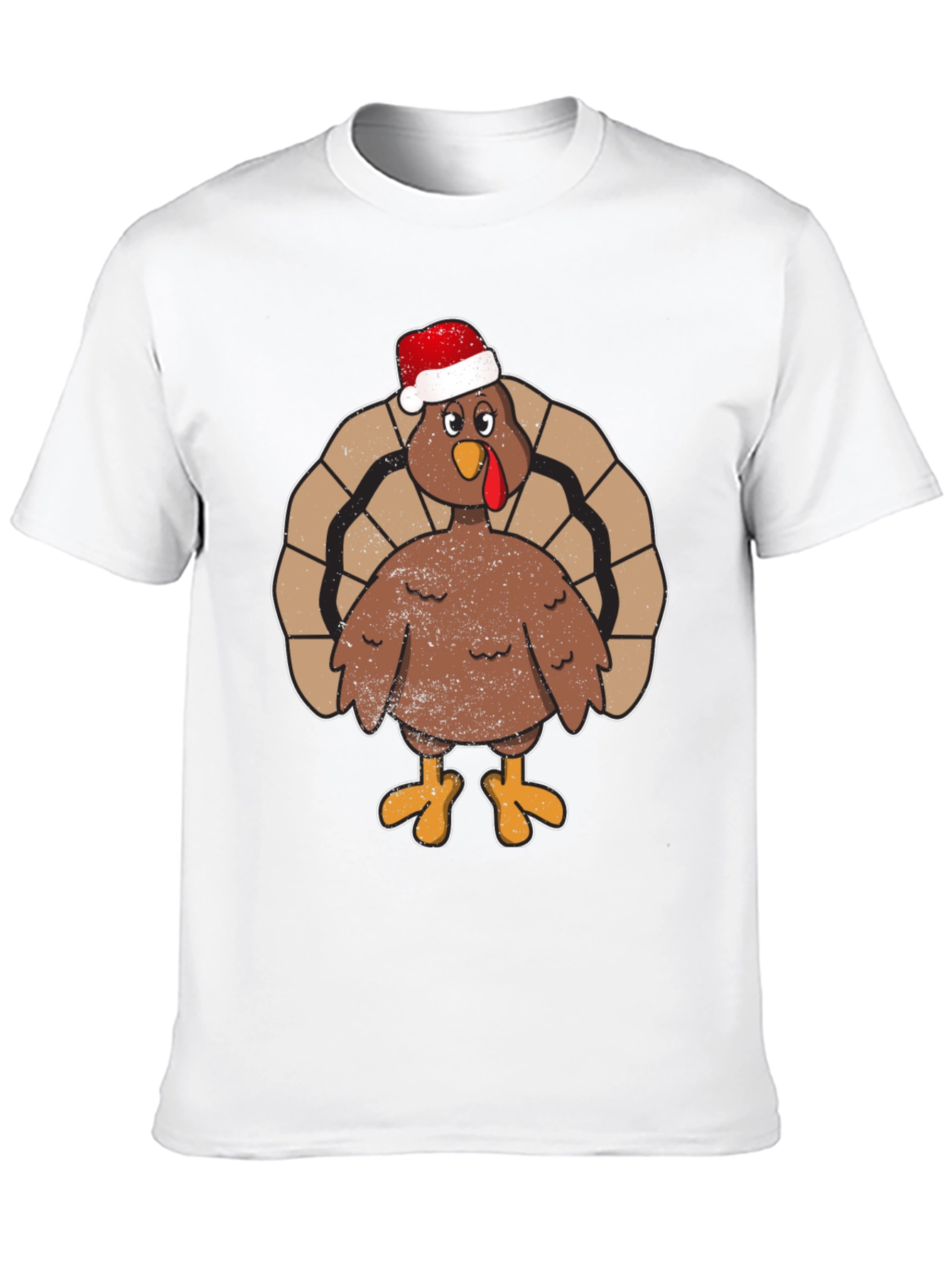 Black Festive Turkey Tee - Santa Hat Holiday Apparel view 10