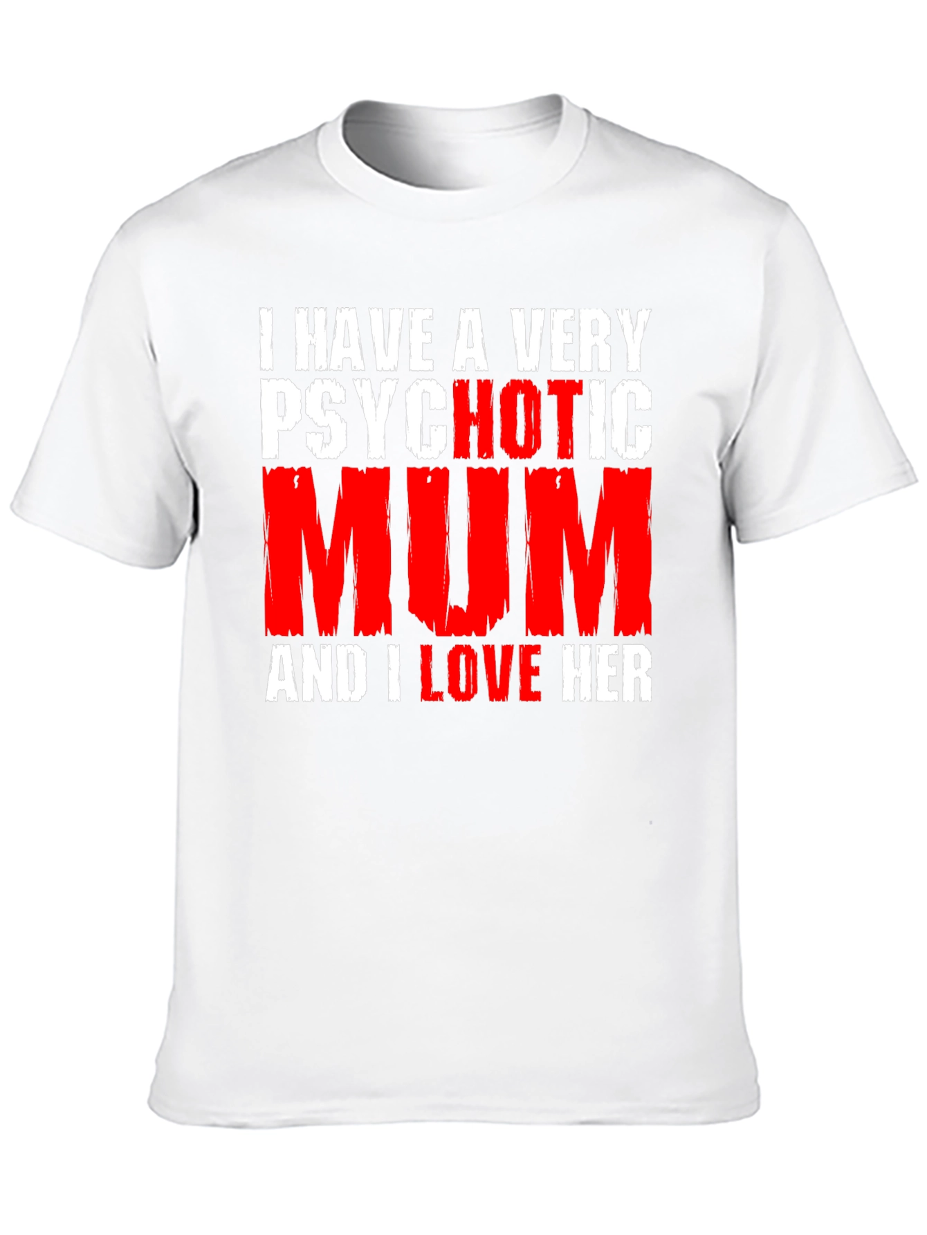 Black Psychotic Mum T-Shirt - Funny Novelty Graphic Tee view 10