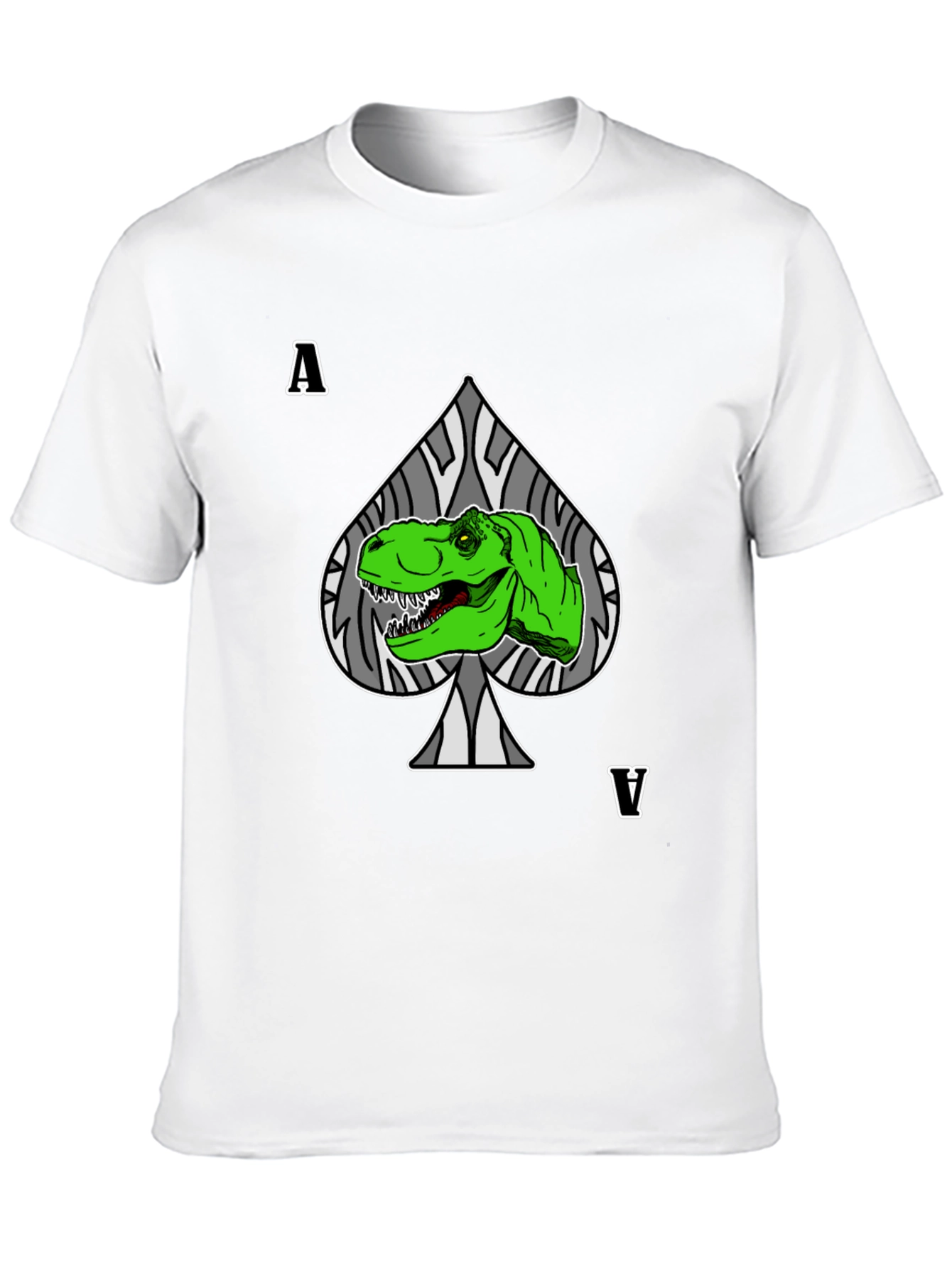 Black Ace Dinosaur T-Shirt - Black Crew Neck view 10