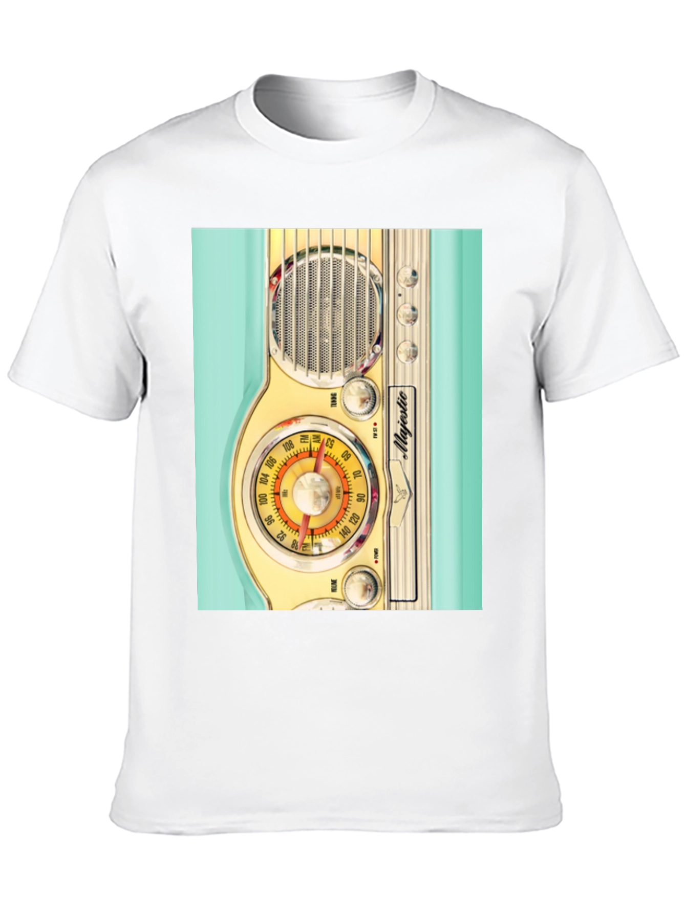 Black Retro Radio Graphic Tee - Vintage Majestic Radio Design view 10