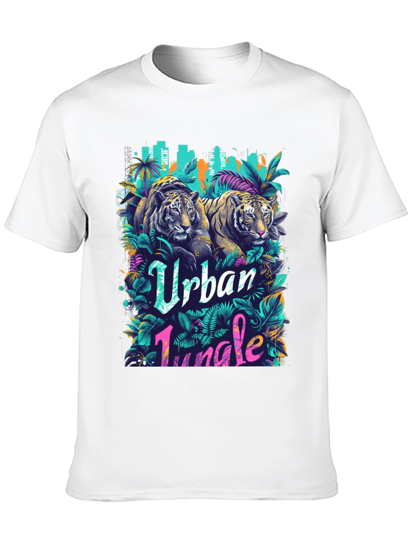 Black Urban Jungle Tiger Graphic T-Shirt view 10