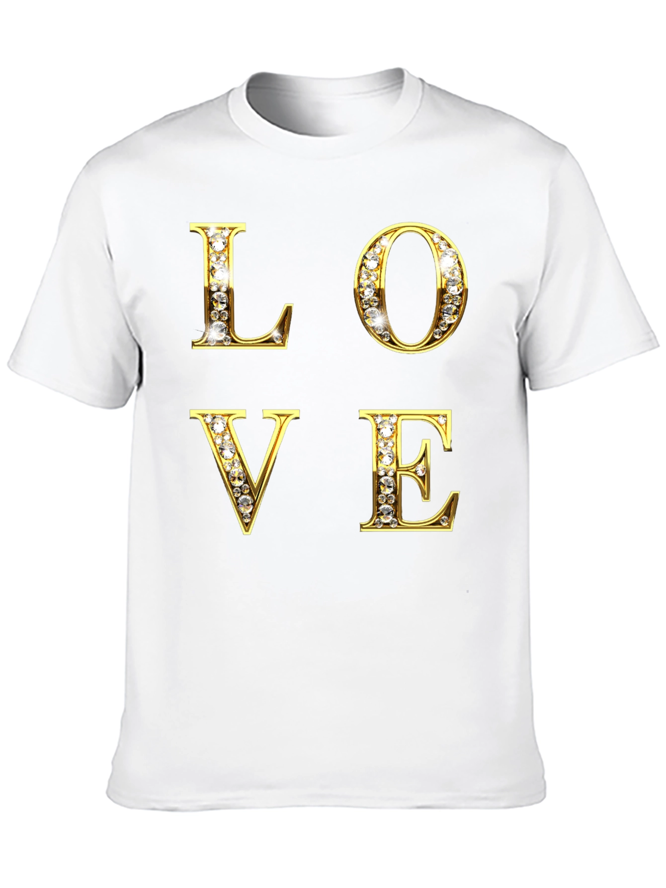 Black LOVE Diamond Letter Graphic Tee - Stylish & Eye-catching view 10