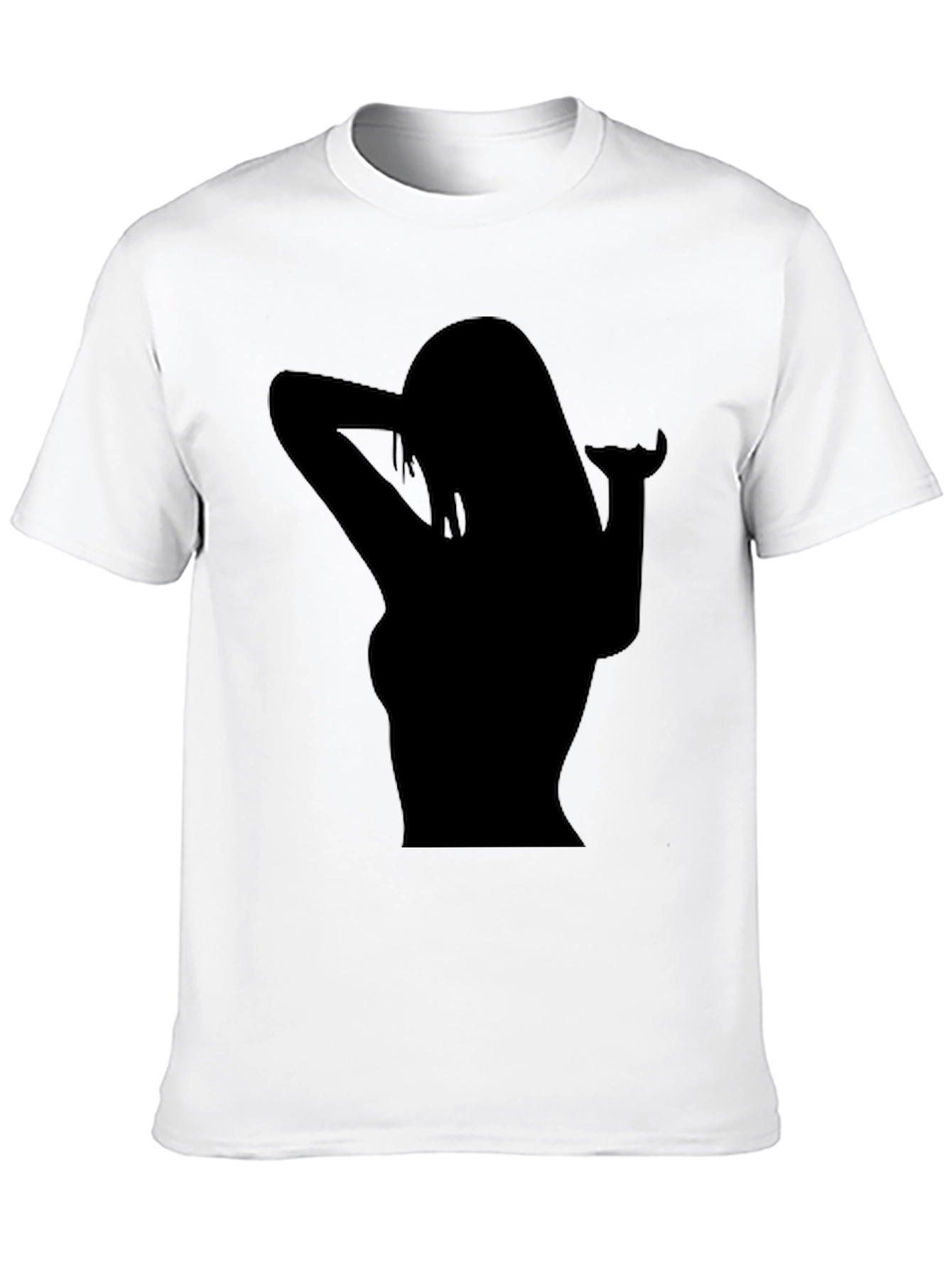 Black Silhouette Tee - Stylish Black Cotton T-Shirt for Men view 10