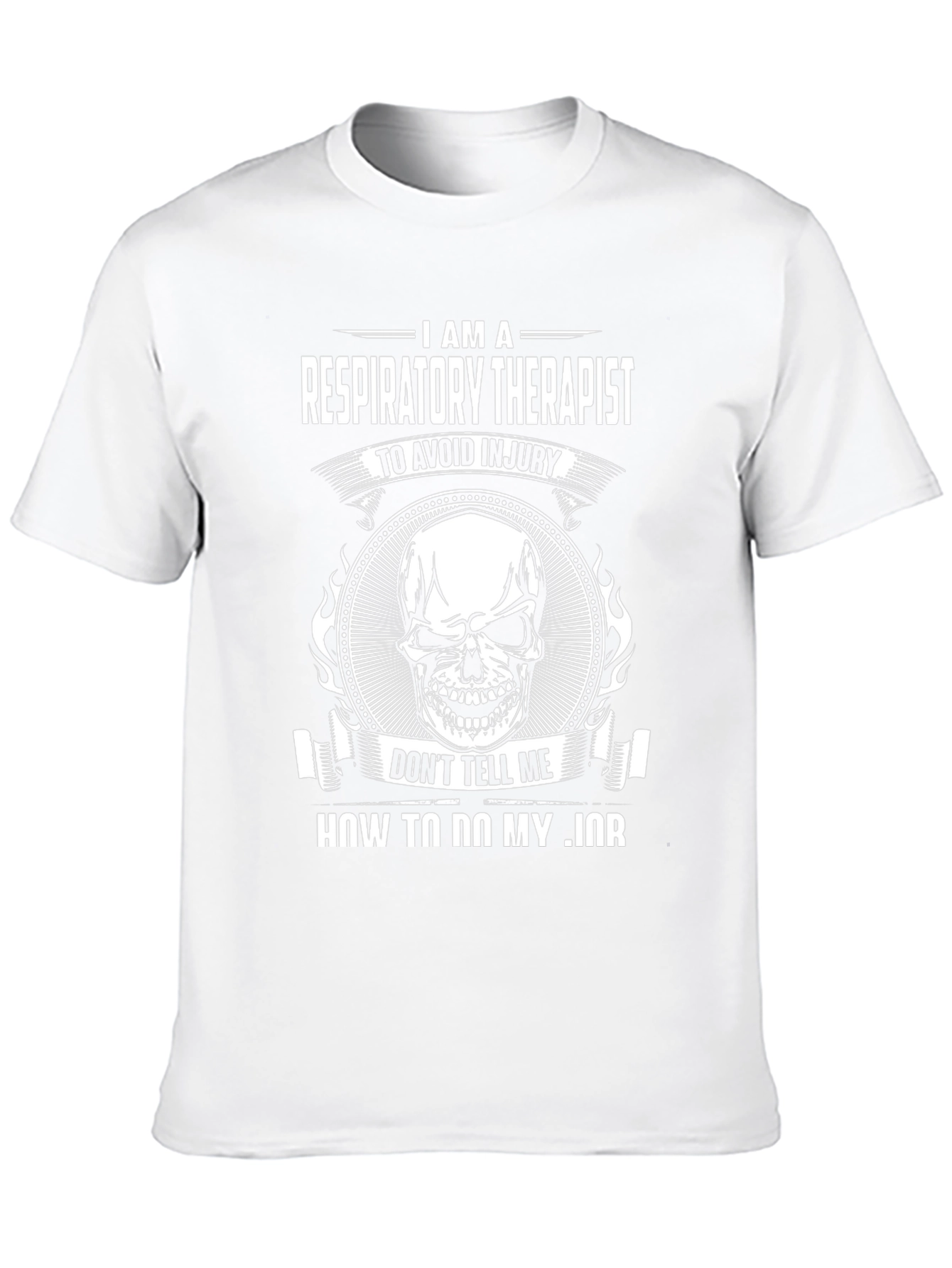 Black Respiratory Therapist Skull Graphic T-Shirt view 10