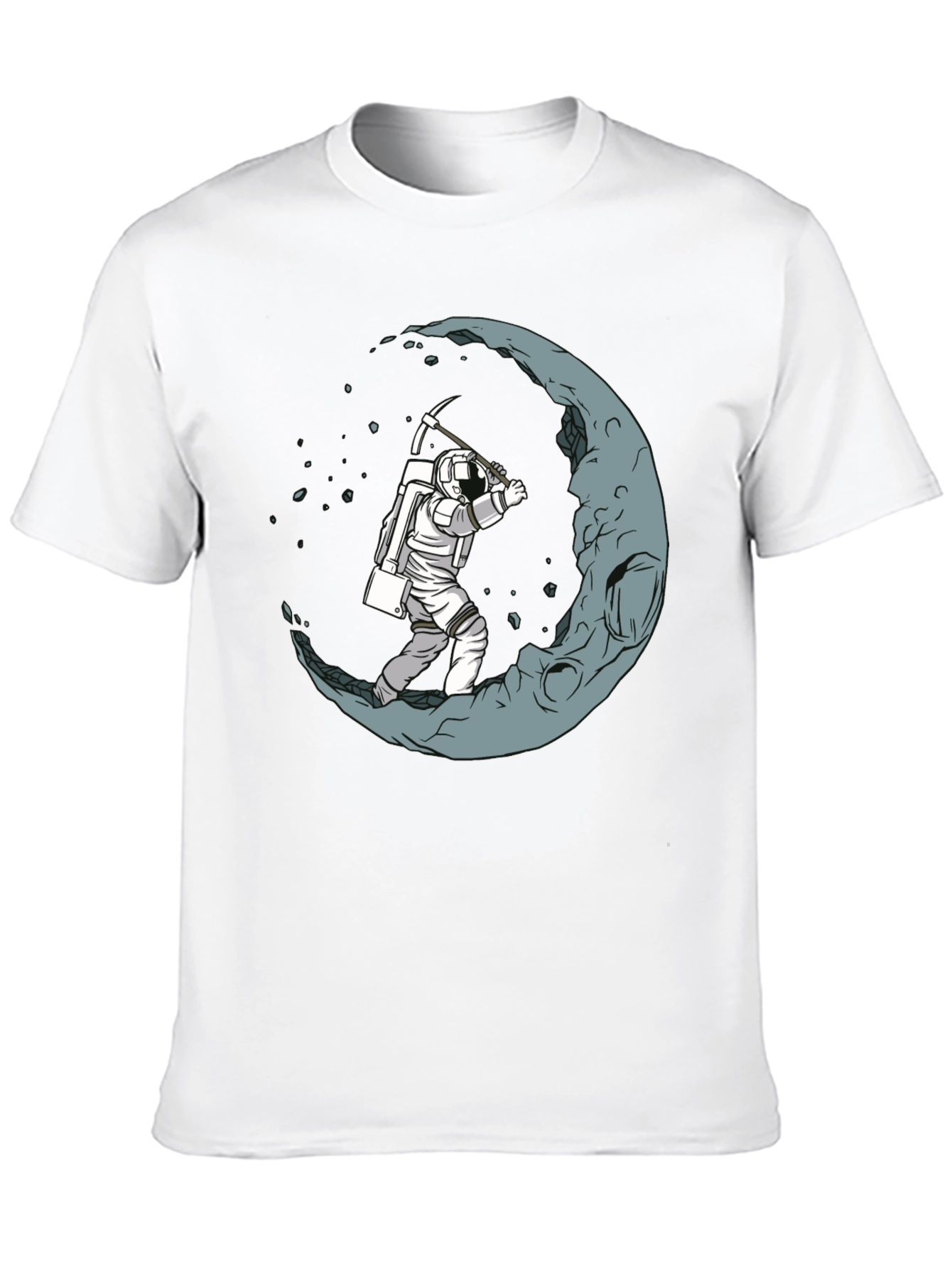 Black Astronaut Moon Mining Black T-Shirt view 10