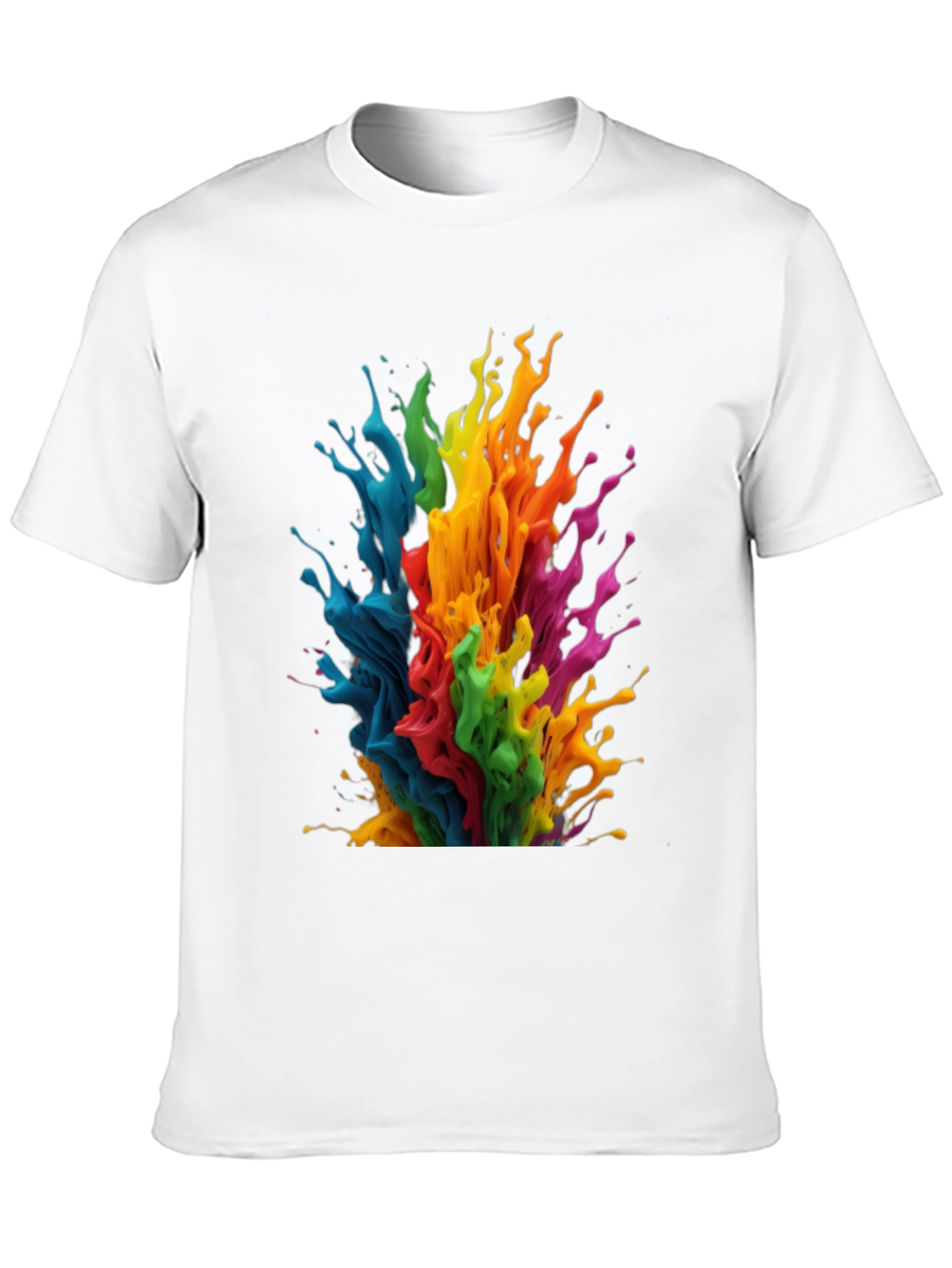 Black Rainbow Paint Splatter Graphic T-Shirt view 10