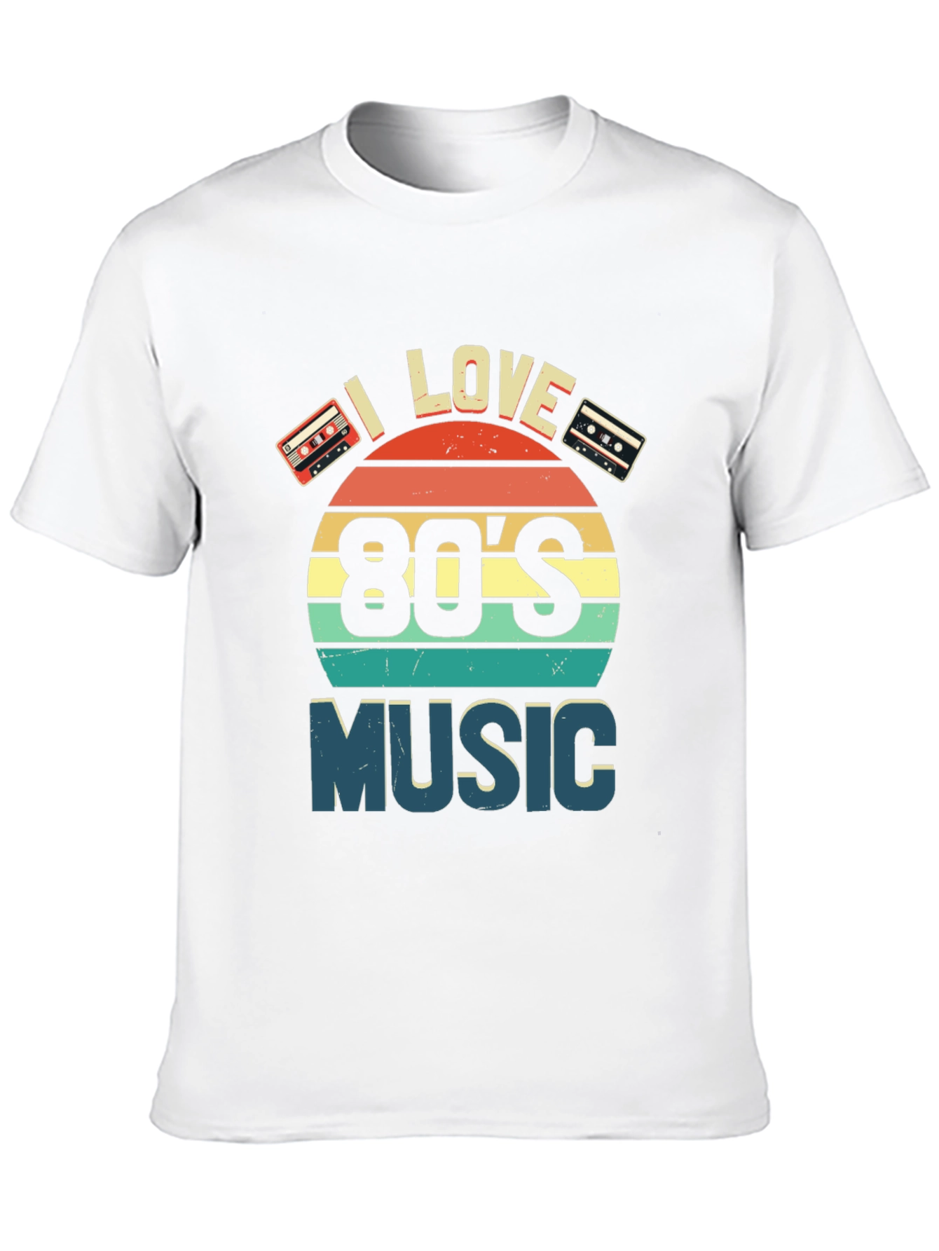 Black I Love 80's Music Retro Cassette T-Shirt view 10