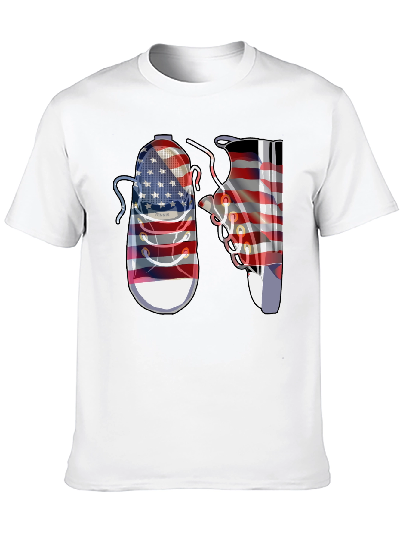 Black American Flag Shoes Graphic Tee view 10