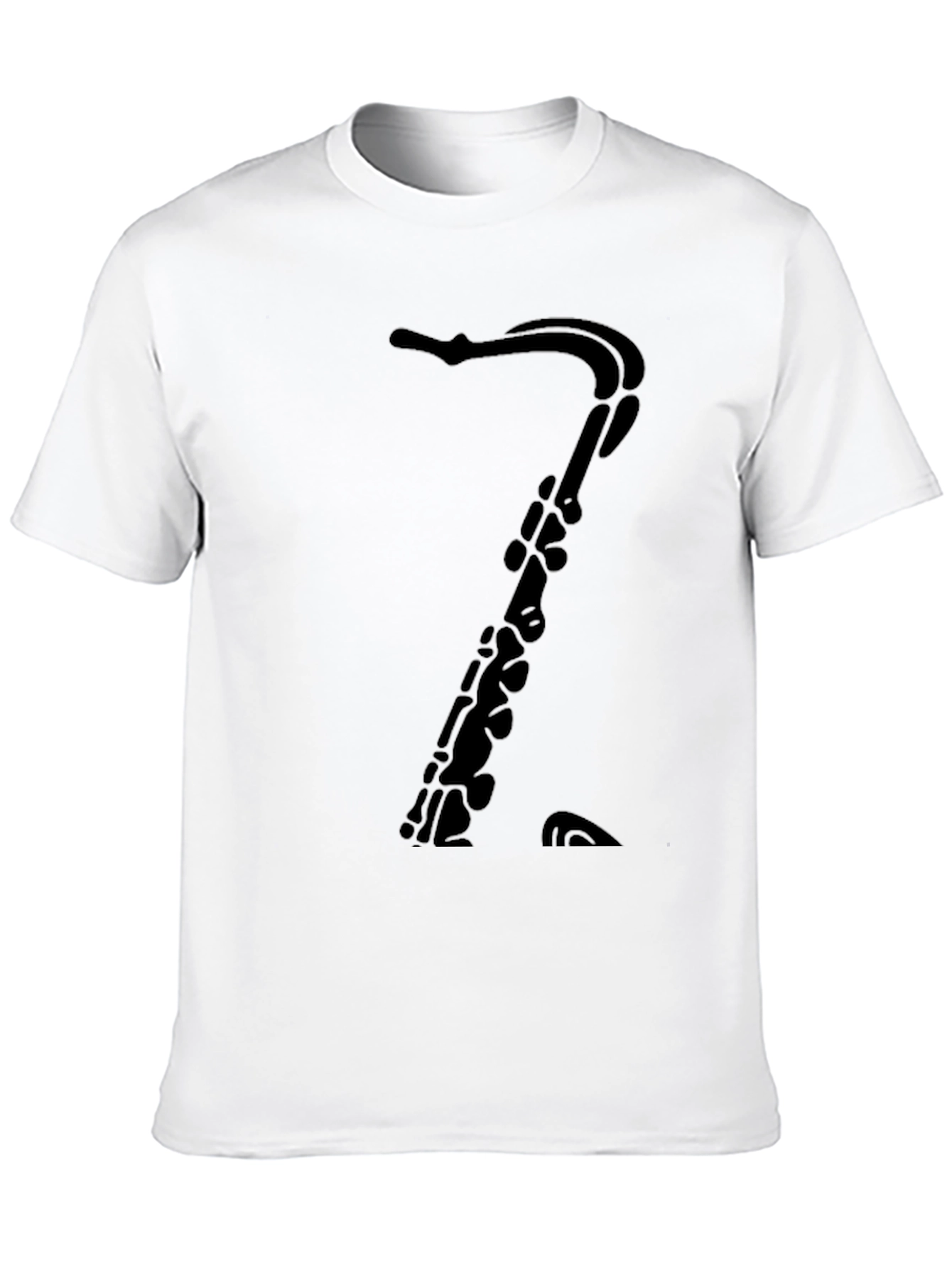 Black Saxophone Silhouette Graphic T-Shirt - Black view 10