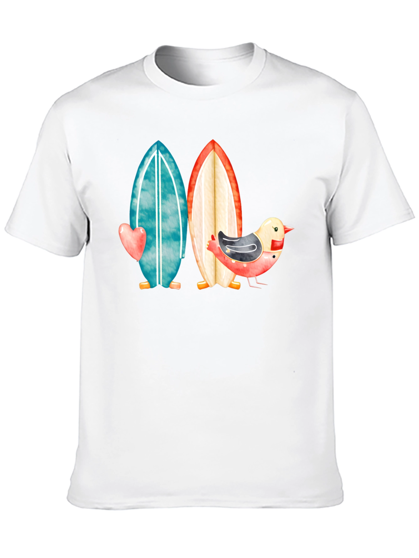 Black Surfboards & Bird T-Shirt - Coastal Style view 10