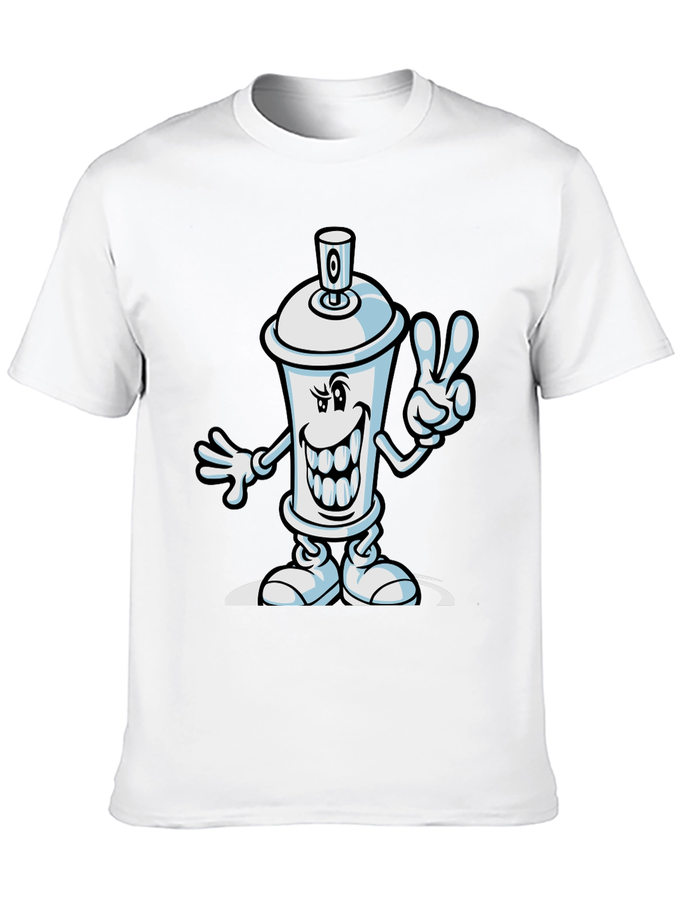 Black Cartoon Spray Paint Can Graphic Tee view 10