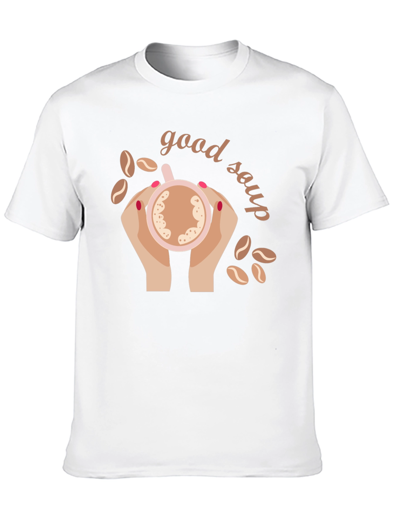 Black Good Soup Graphic T-Shirt | Novelty Coffee Lover Tee view 10