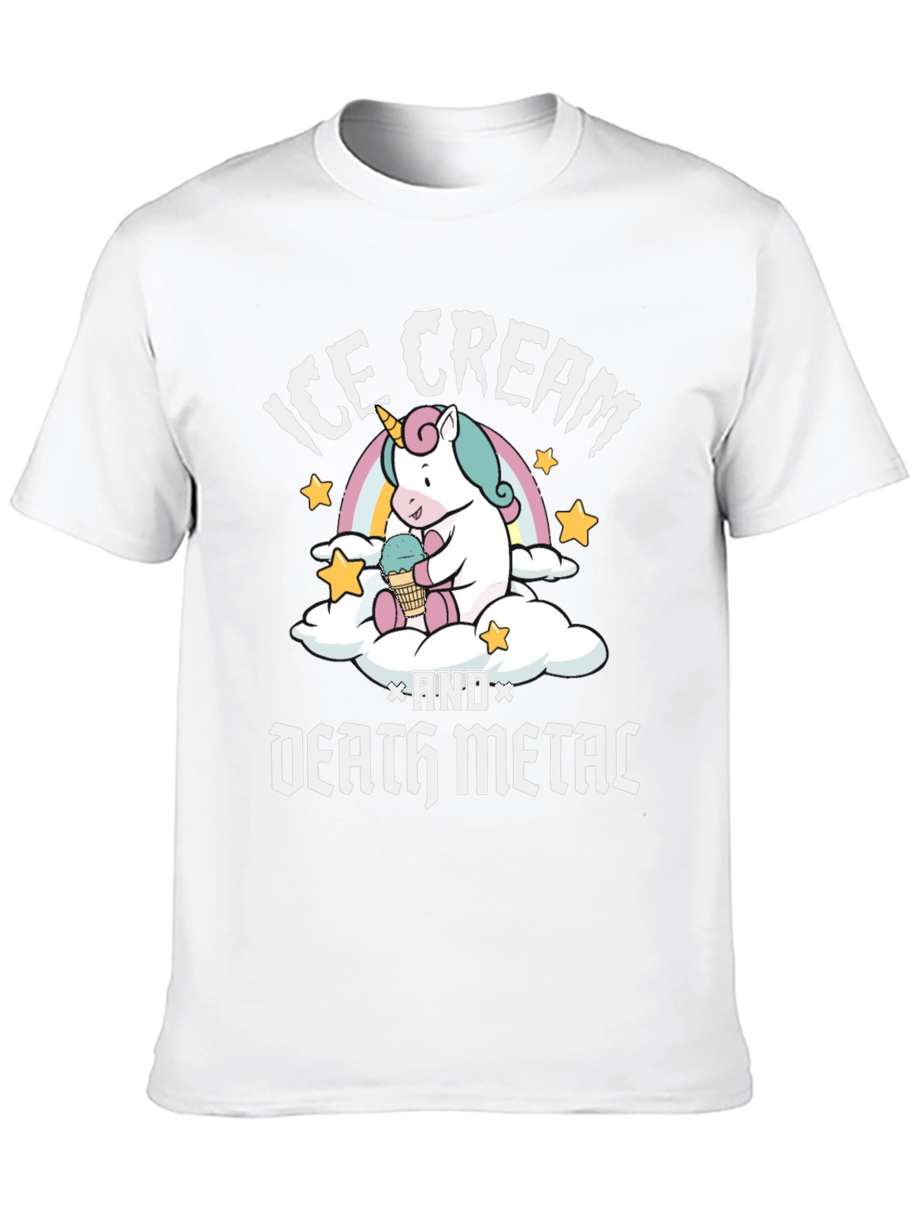 Black Ice Cream and Death Metal Unicorn T-Shirt view 10