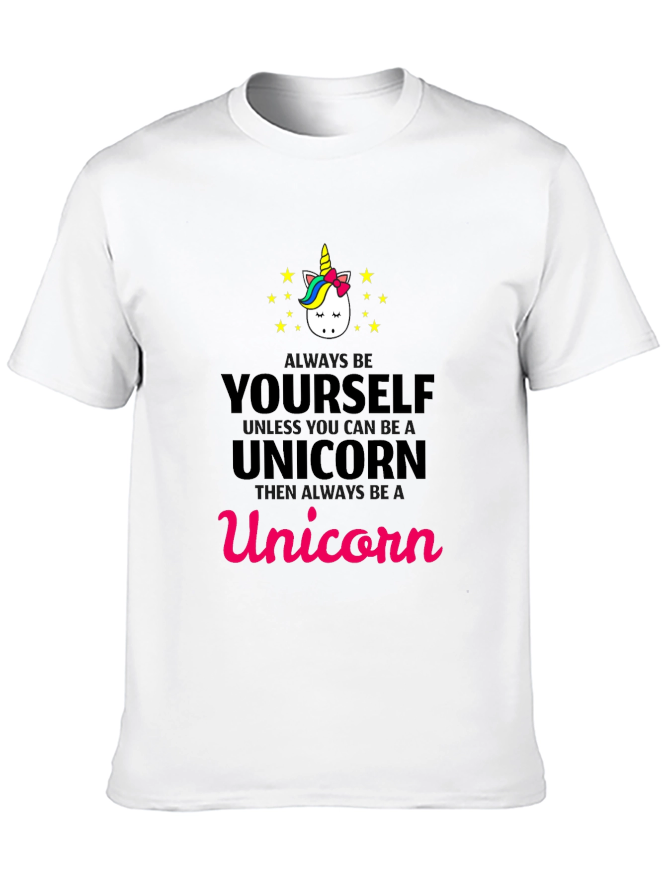 Black Unicorn Graphic Tee - Always Be Yourself T-Shirt view 10