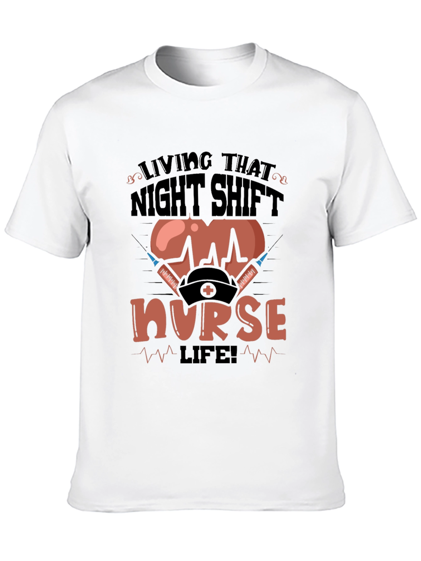 Black Night Shift Nurse T-Shirt view 10