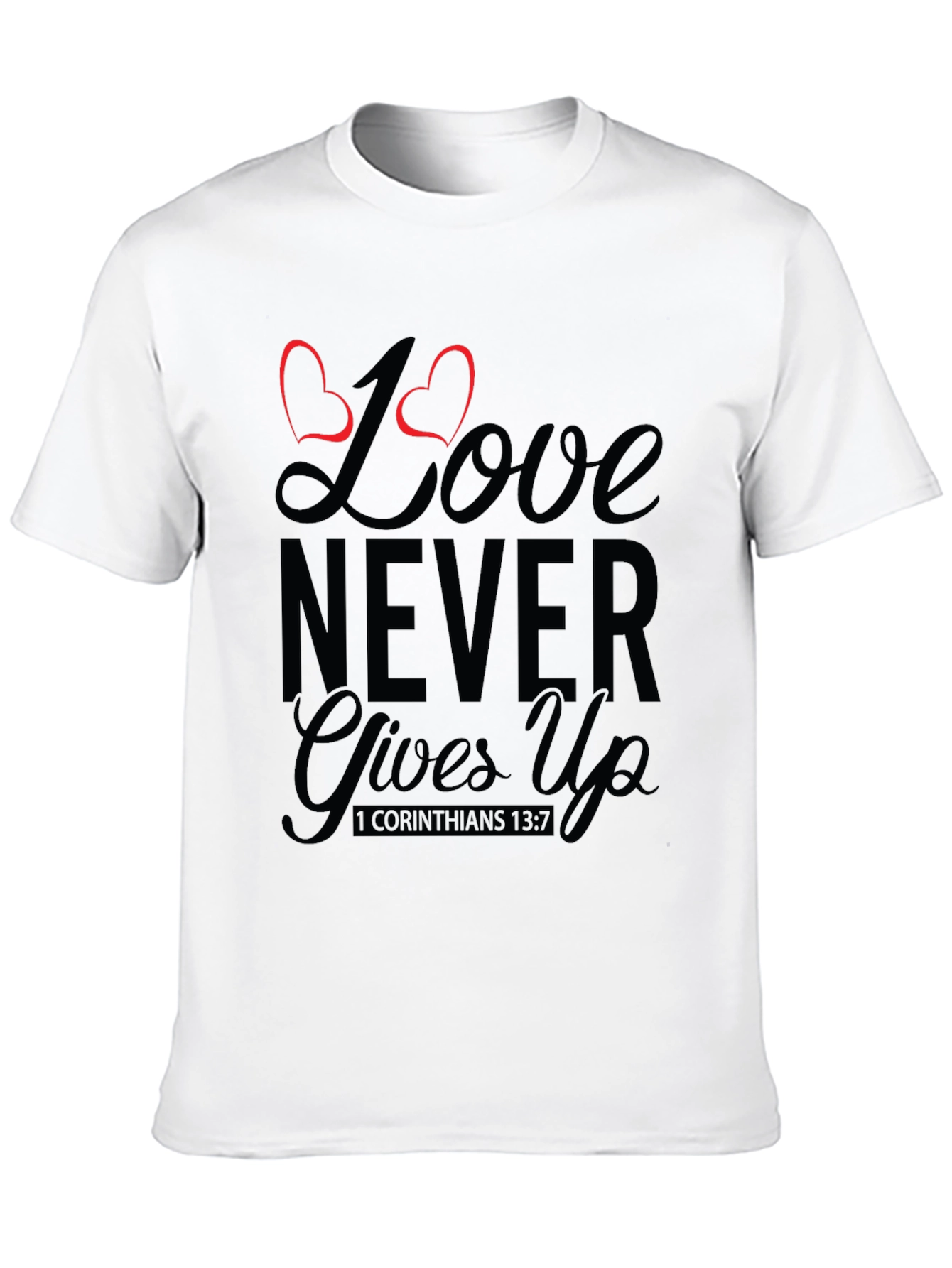 Black Love Never Gives Up Black T-Shirt view 10