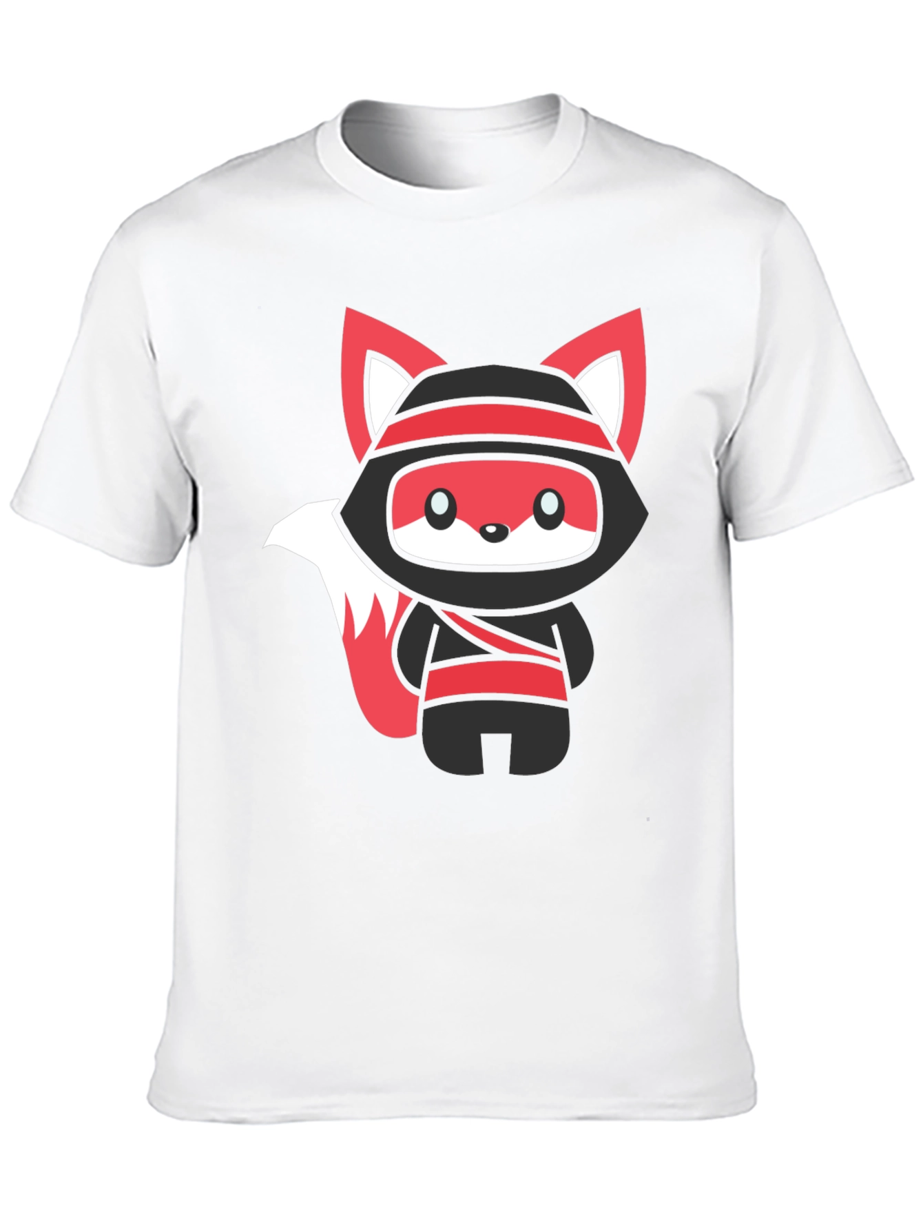 Black Ninja Fox Graphic Black T-Shirt view 10