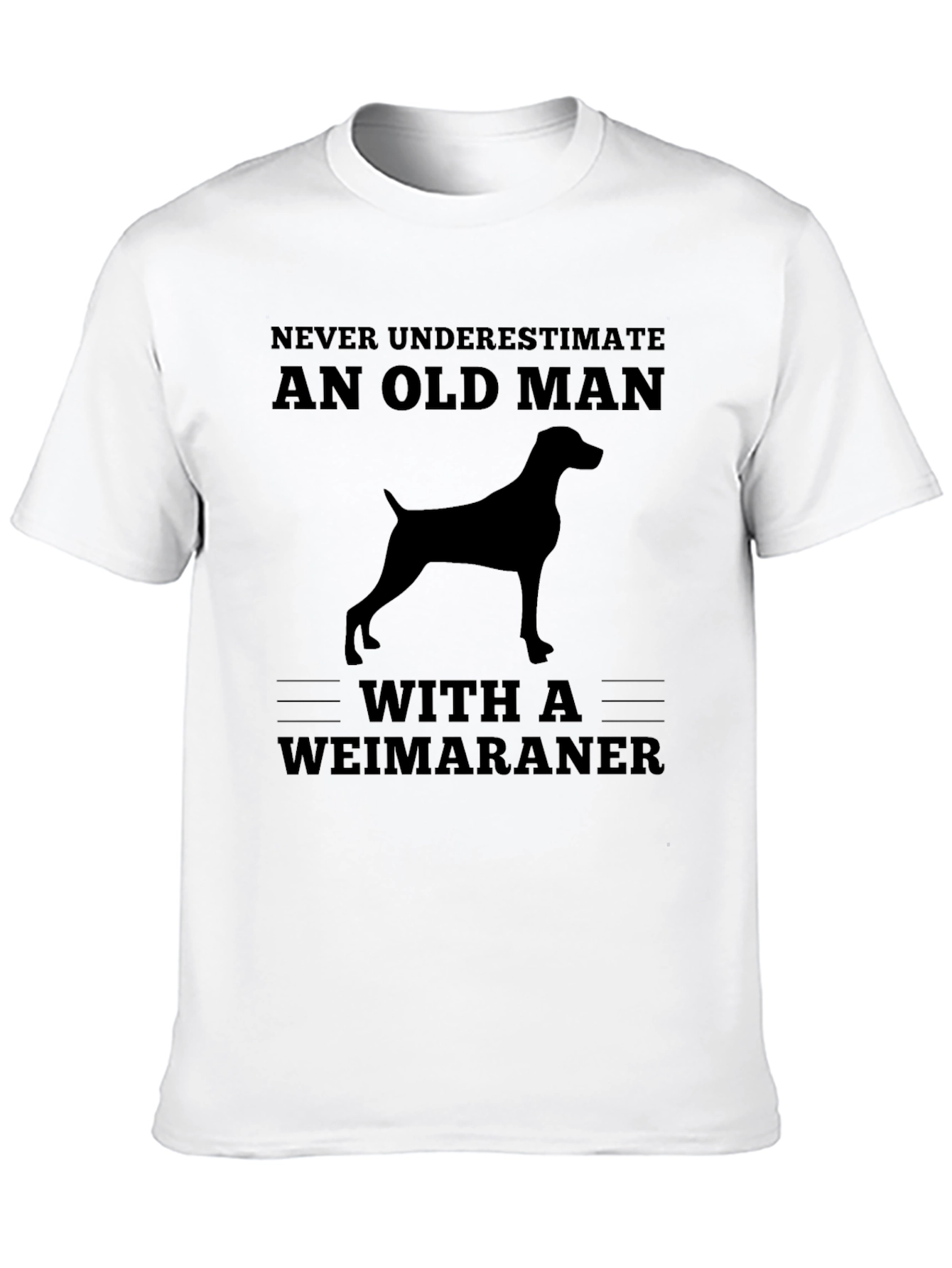 Black Weimaraner Dog Old Man T-Shirt view 10