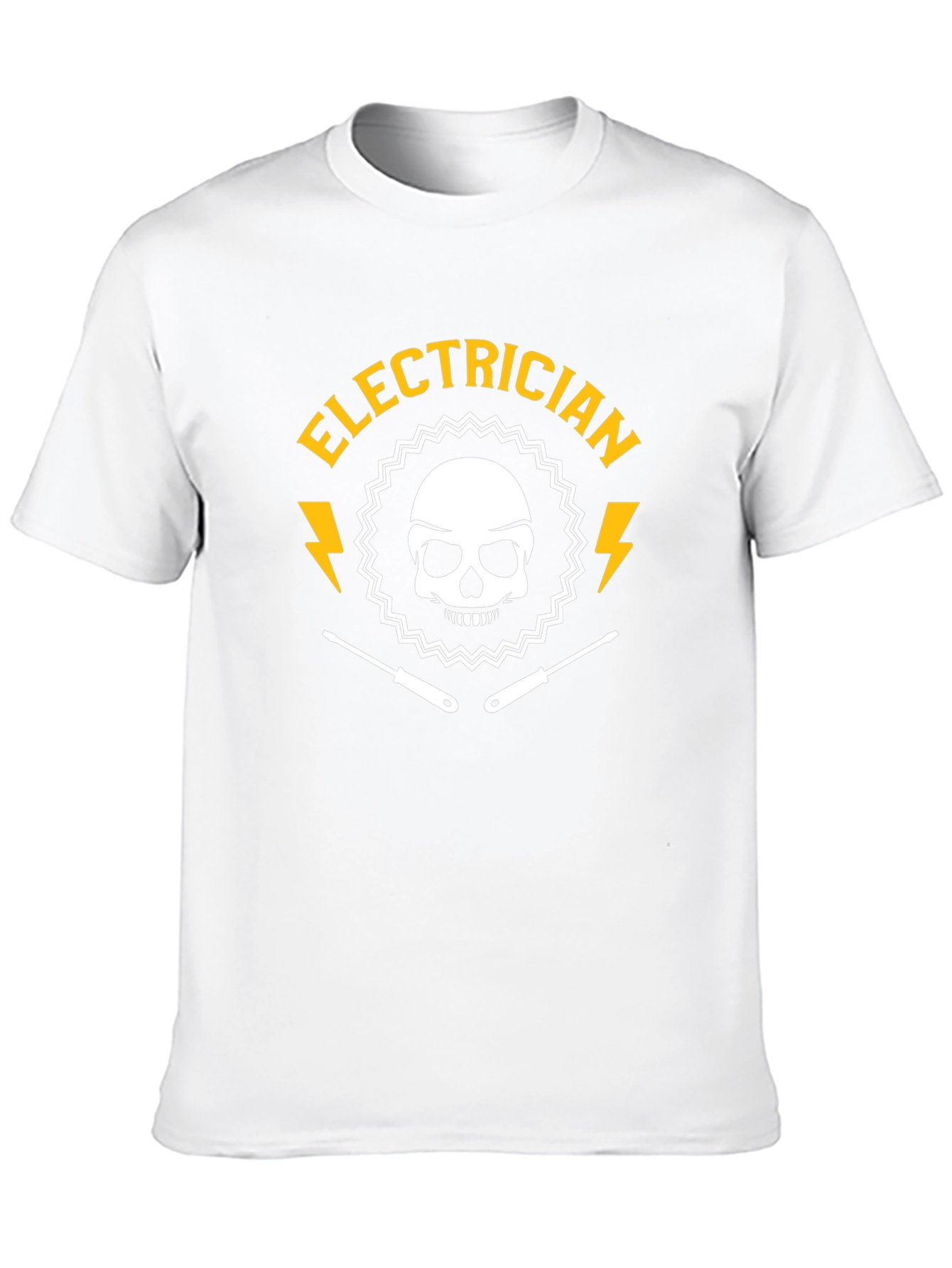 Black Electrician Skull Graphic Black T-Shirt view 10