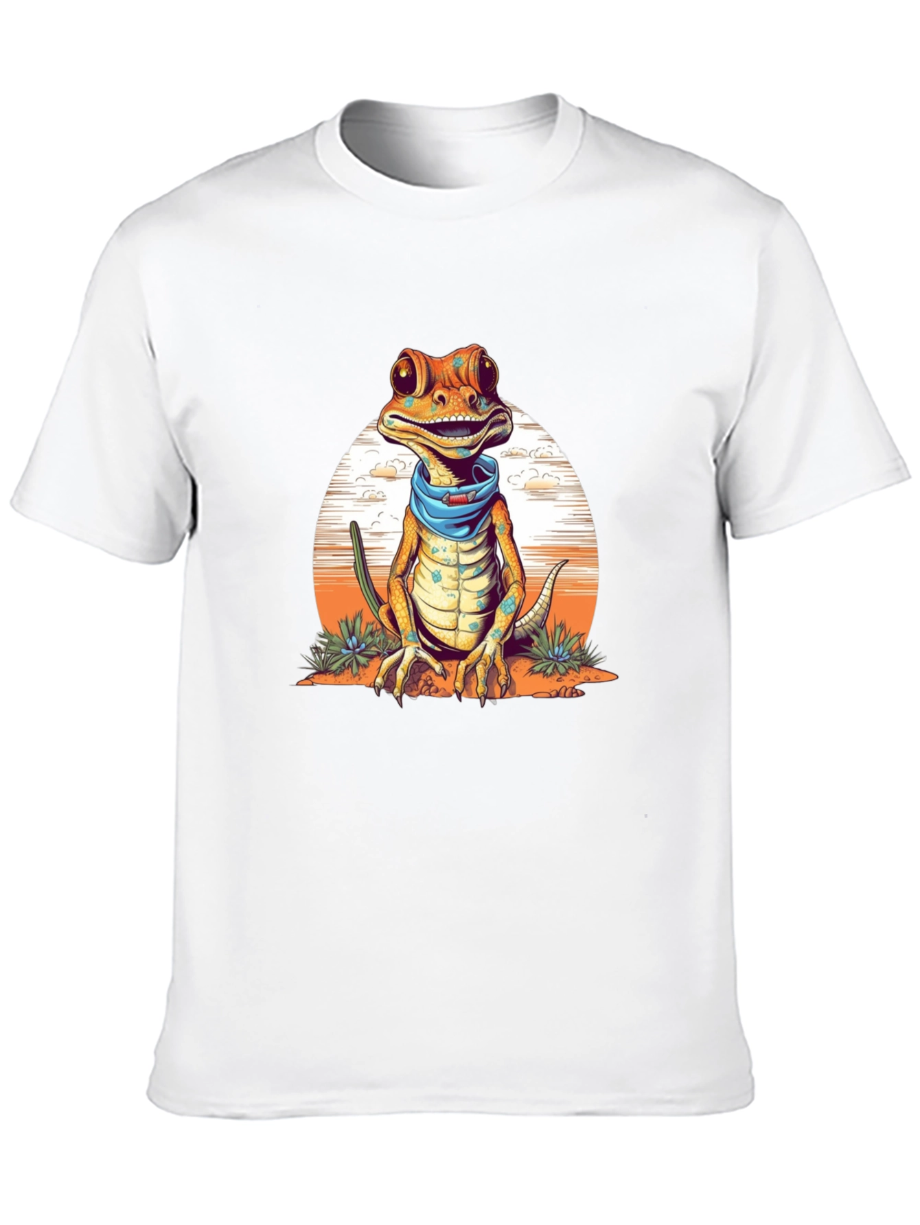 Black Gecko Bandana T-Shirt - Quirky Reptile Graphic Tee view 10