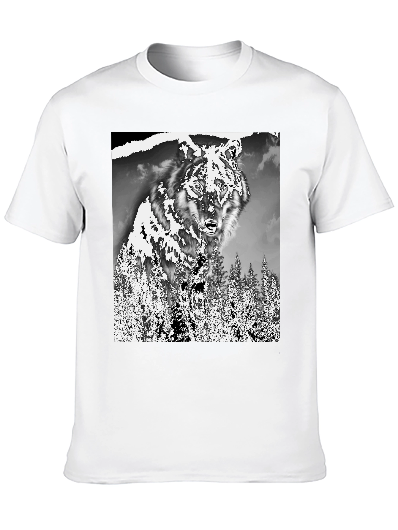 Black Wolf in the Woods Graphic Tee - Black view 10