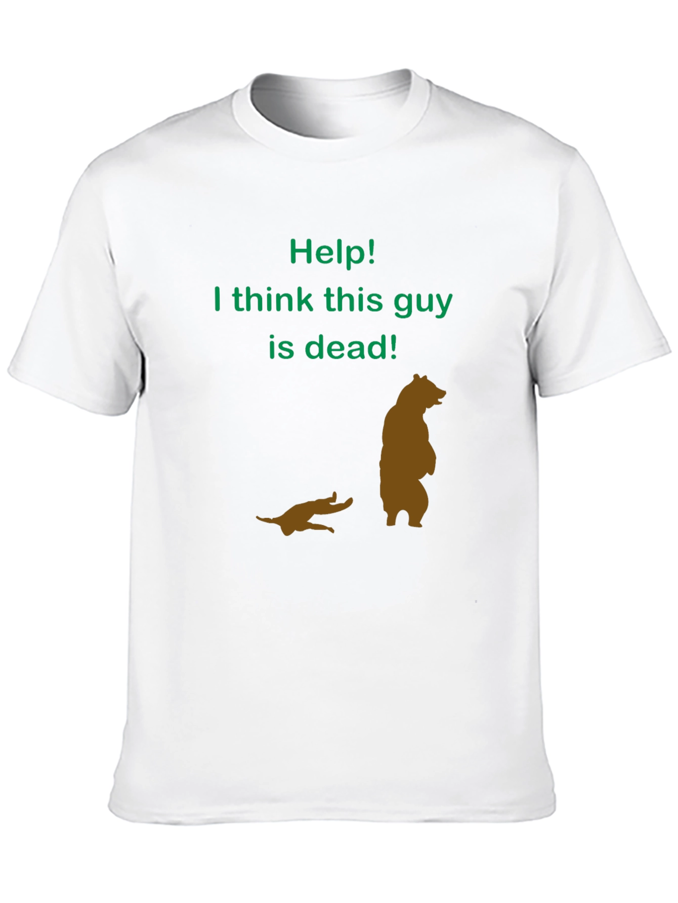 Black Help! Funny Bear T-Shirt view 10