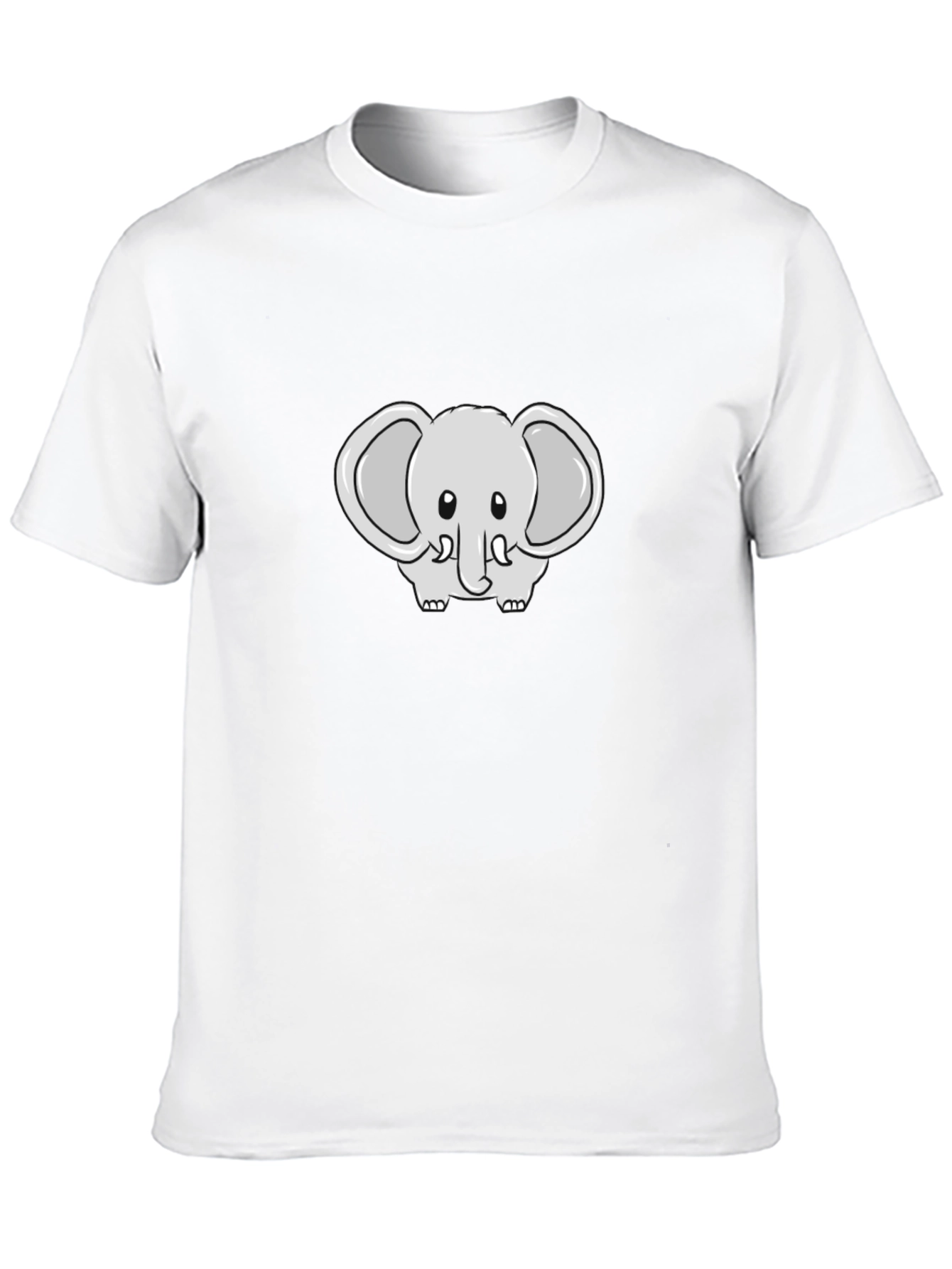 Black Cute Elephant Graphic Tee - Soft Cotton Blend view 10