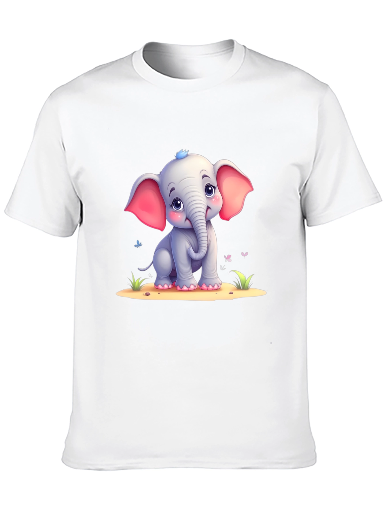 Black Cute Elephant Graphic Tee - Black view 10