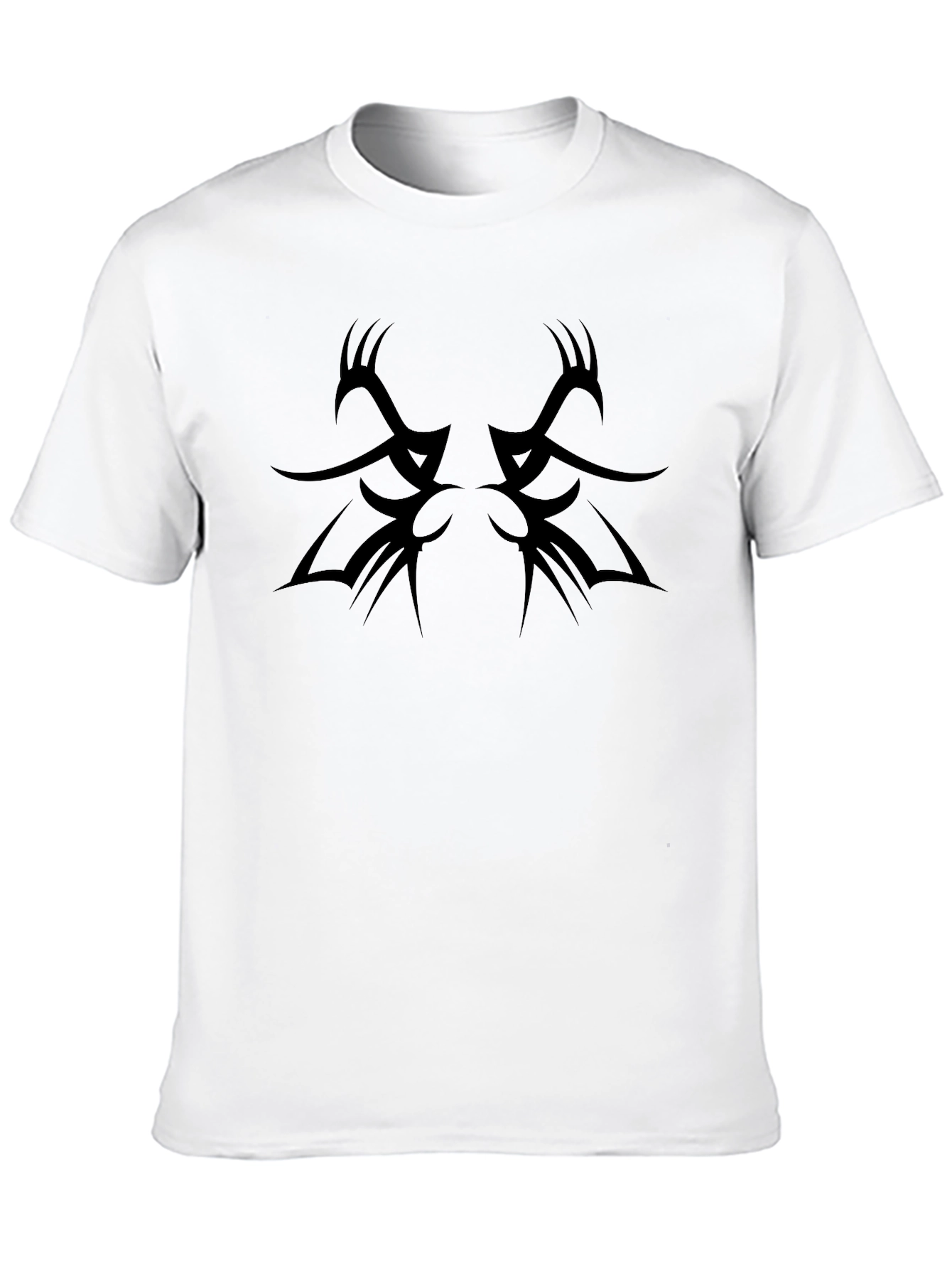 Black Tribal Design Black T-Shirt view 10