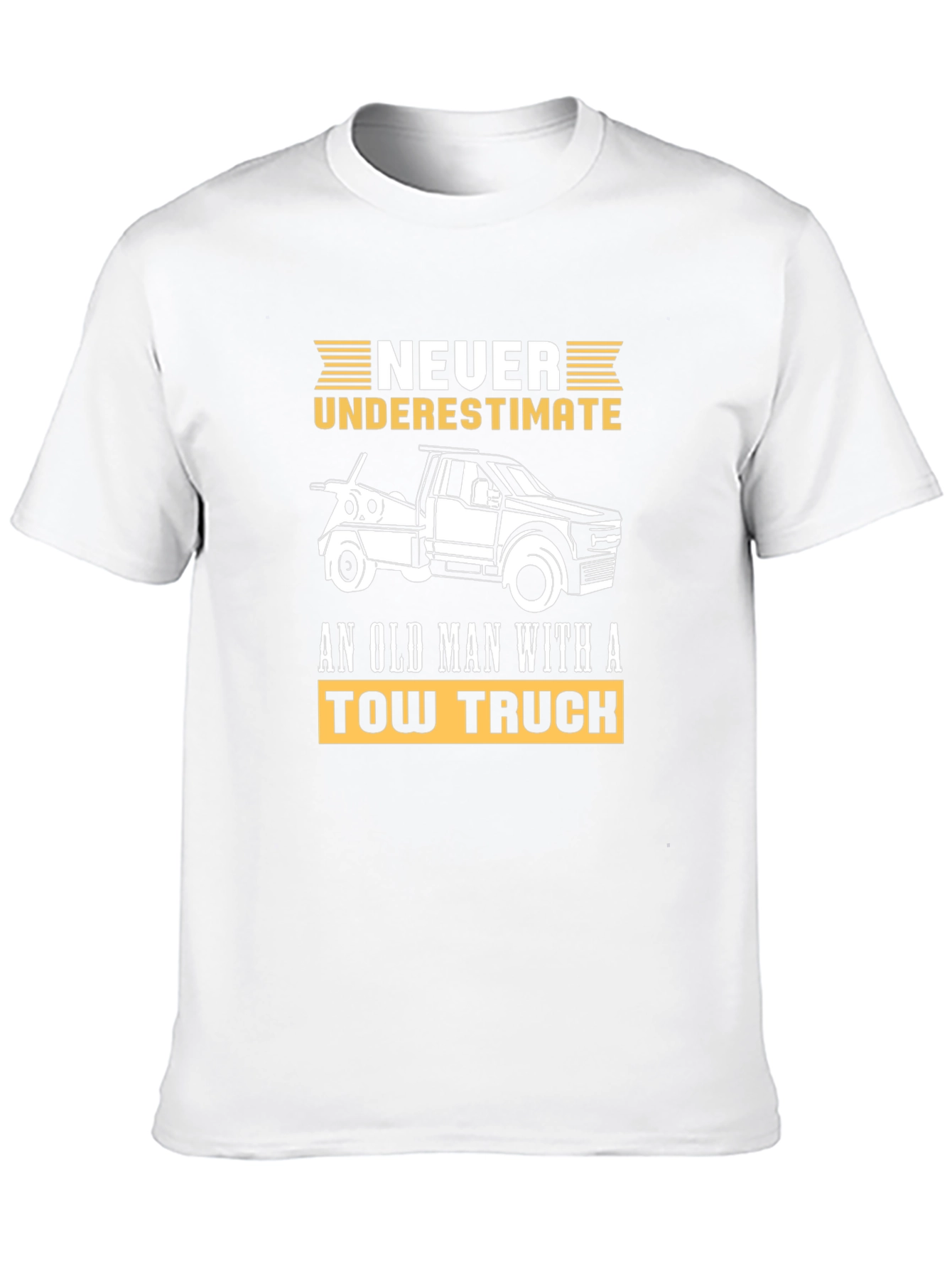 Black Never Underestimate Old Man Tow Truck T-Shirt view 10
