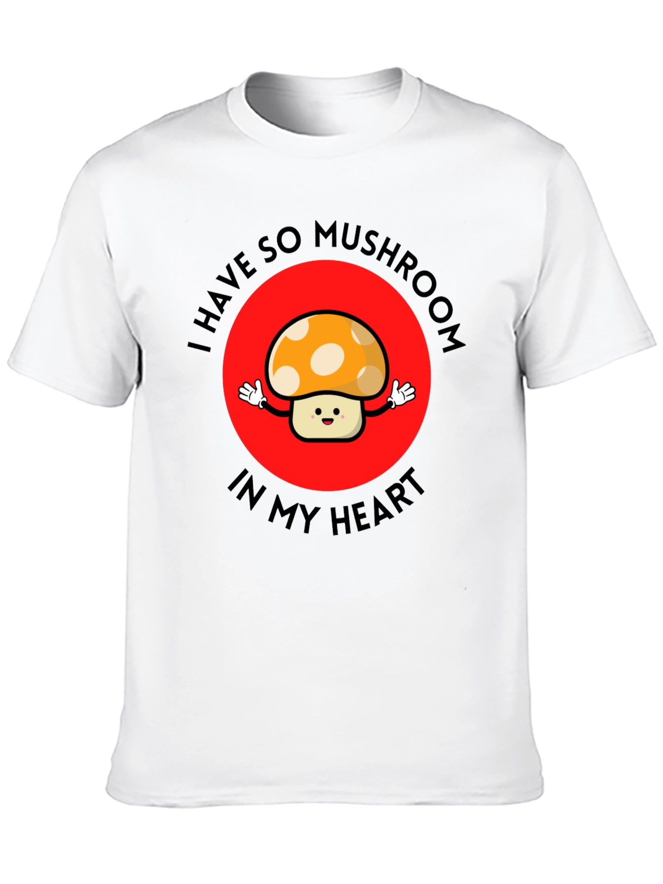 Black Mushroom Heart Graphic Tee - Cute & Playful T-Shirt view 10