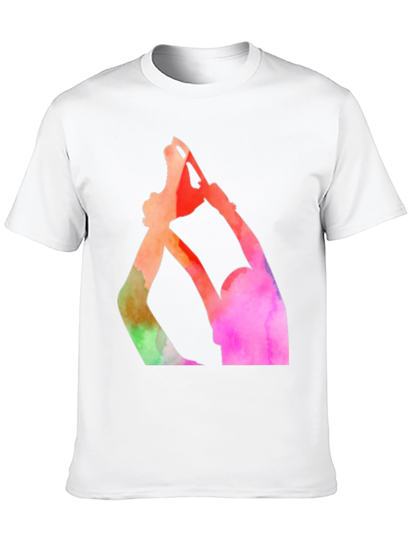 Black Watercolor Figure Skating T-Shirt - Black view 10