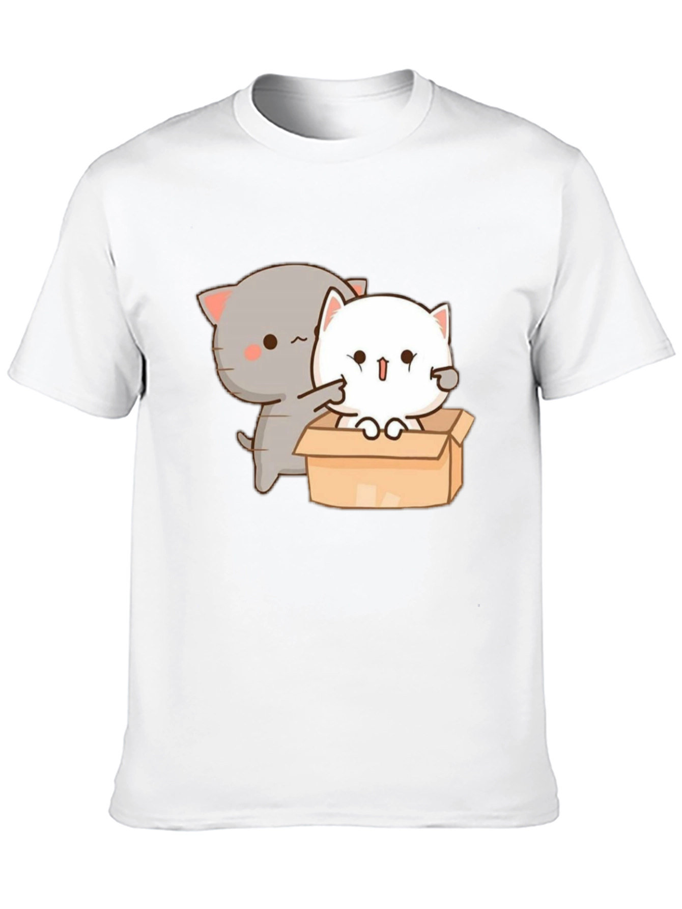 Black Cute Cat in Box Graphic T-Shirt view 10