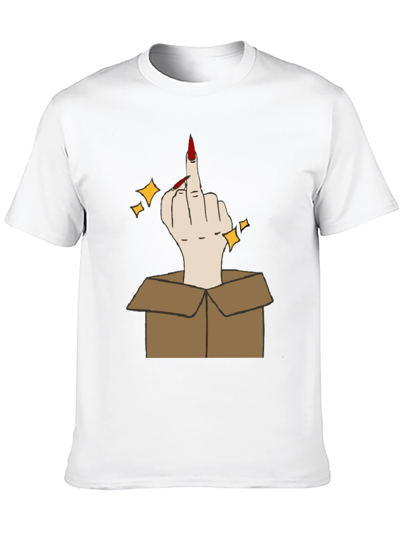 Black Middle Finger in a Box Graphic Tee view 10
