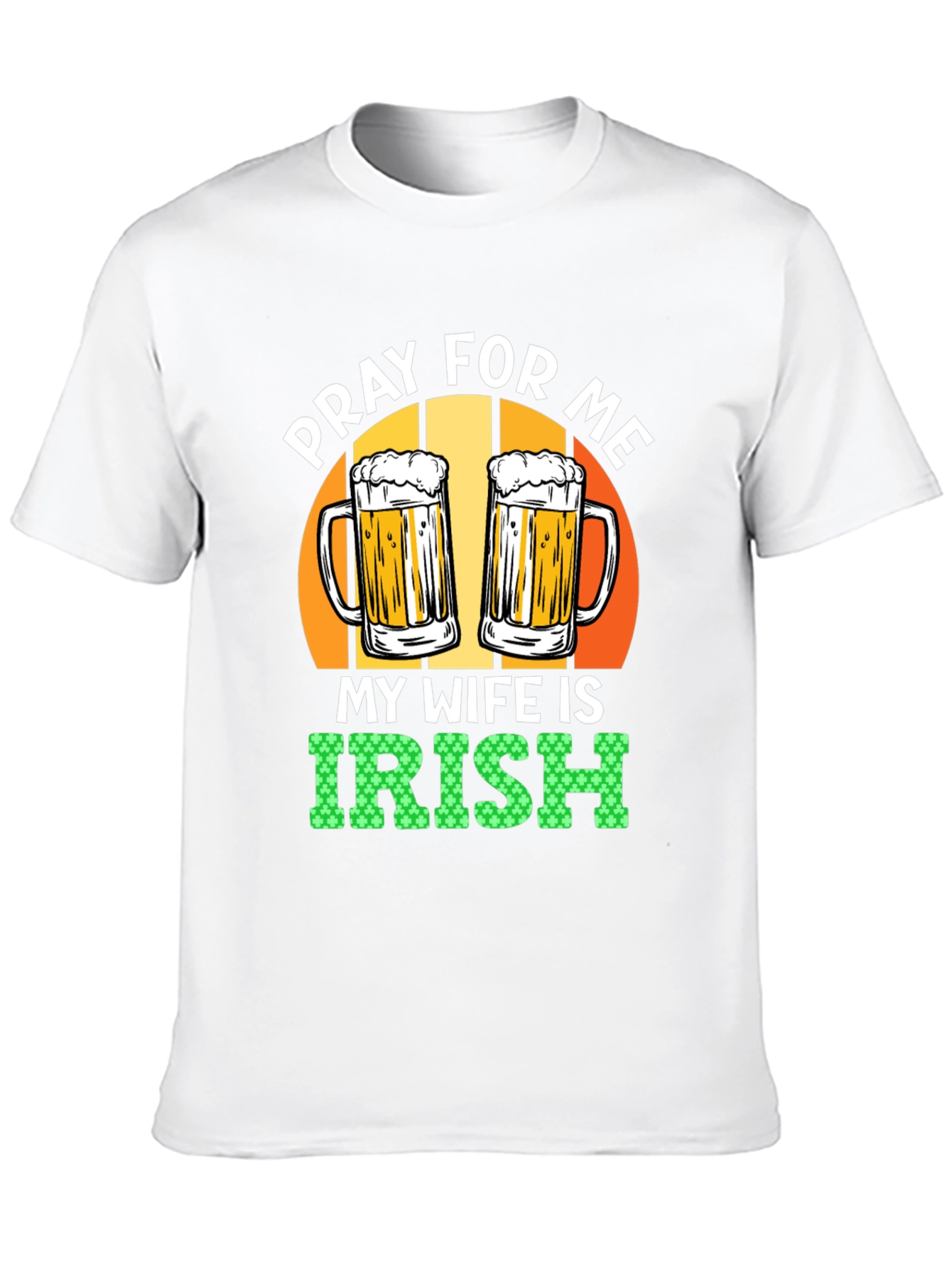 Black Pray For Me My Wife is Irish Graphic Tee view 10