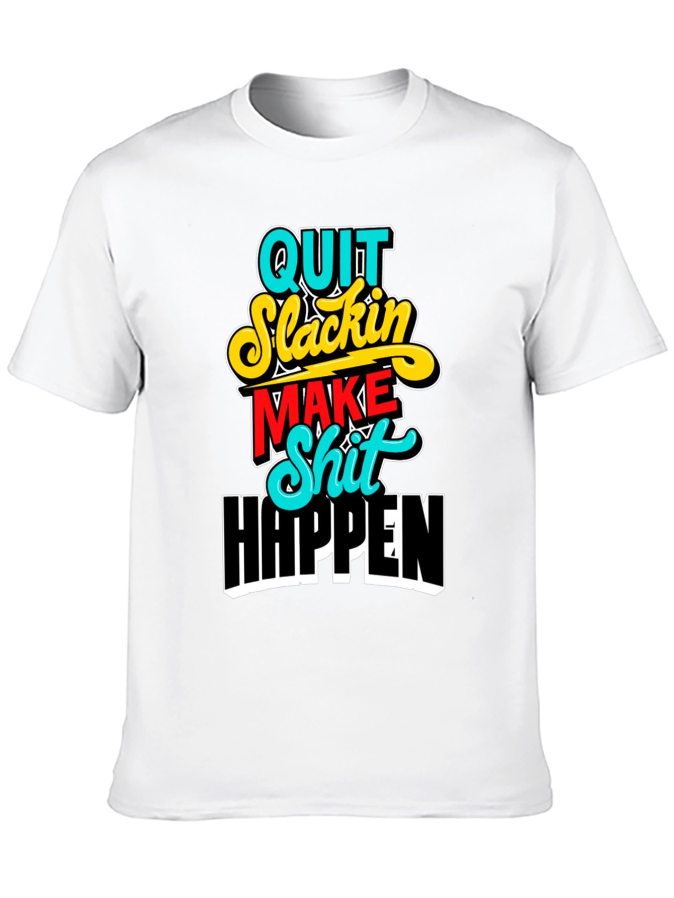 Black Quit Slackin' Graphic Tee view 10